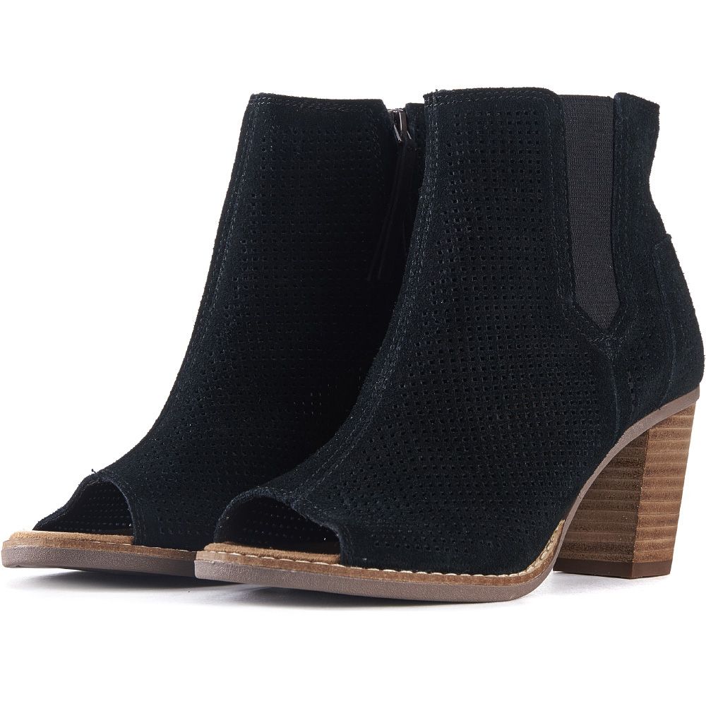 TOMS Toms for Women: Majorca Perforated Suede Heel Booties 10004907 ...