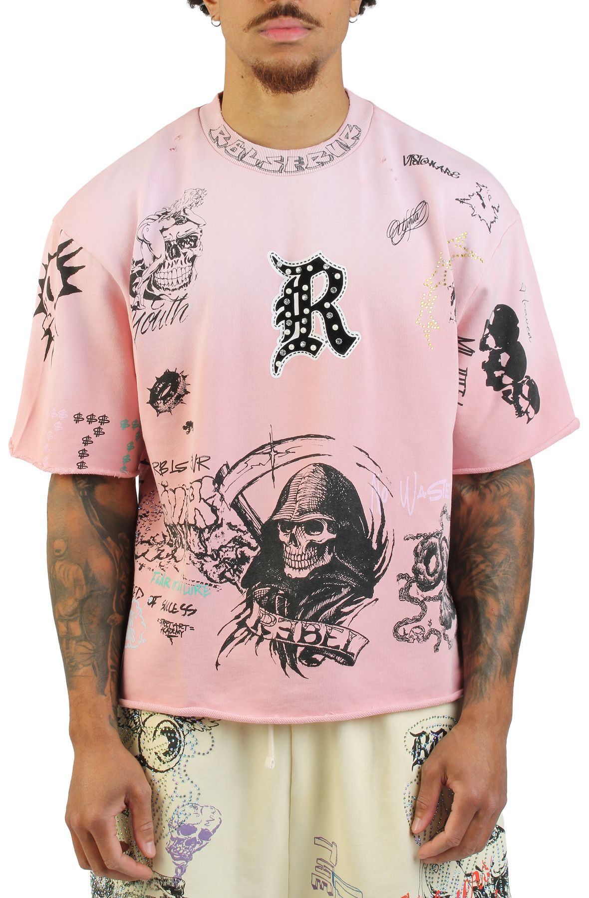 ★Rebel MC & Serial Killaz 12EP★[QZOC4] REBEL MINDS Culture T-Shirt 610-31101PNK - Shiekh