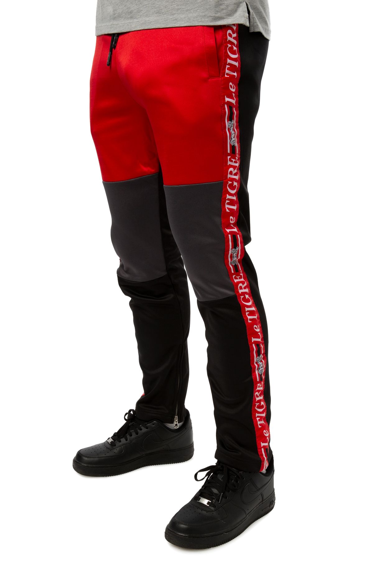LE TIGRE CORP. New Tri Color Track Pants LT-556-RED - Shiekh