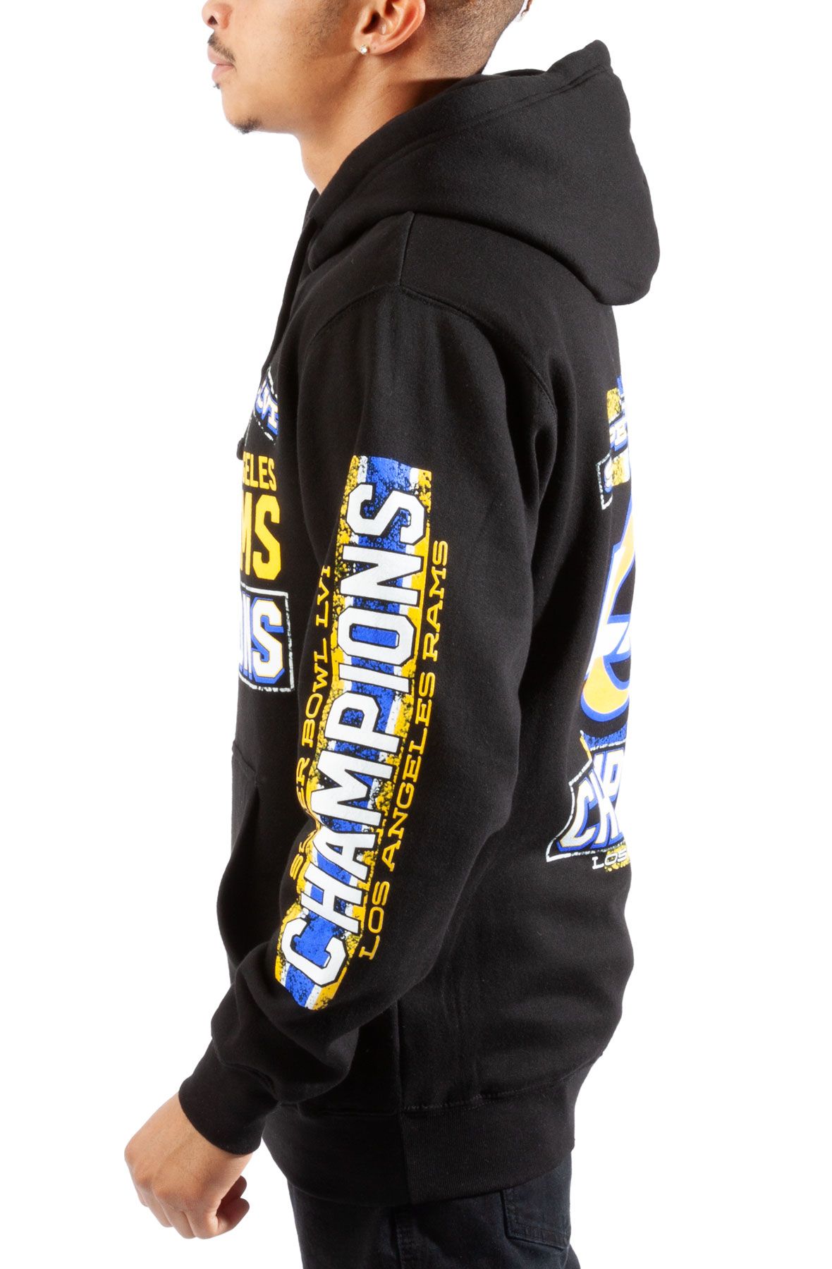 JH DESIGN NFL LA Rams Championship Hoodie RMS9P3SBA2-BLK - Shiekh