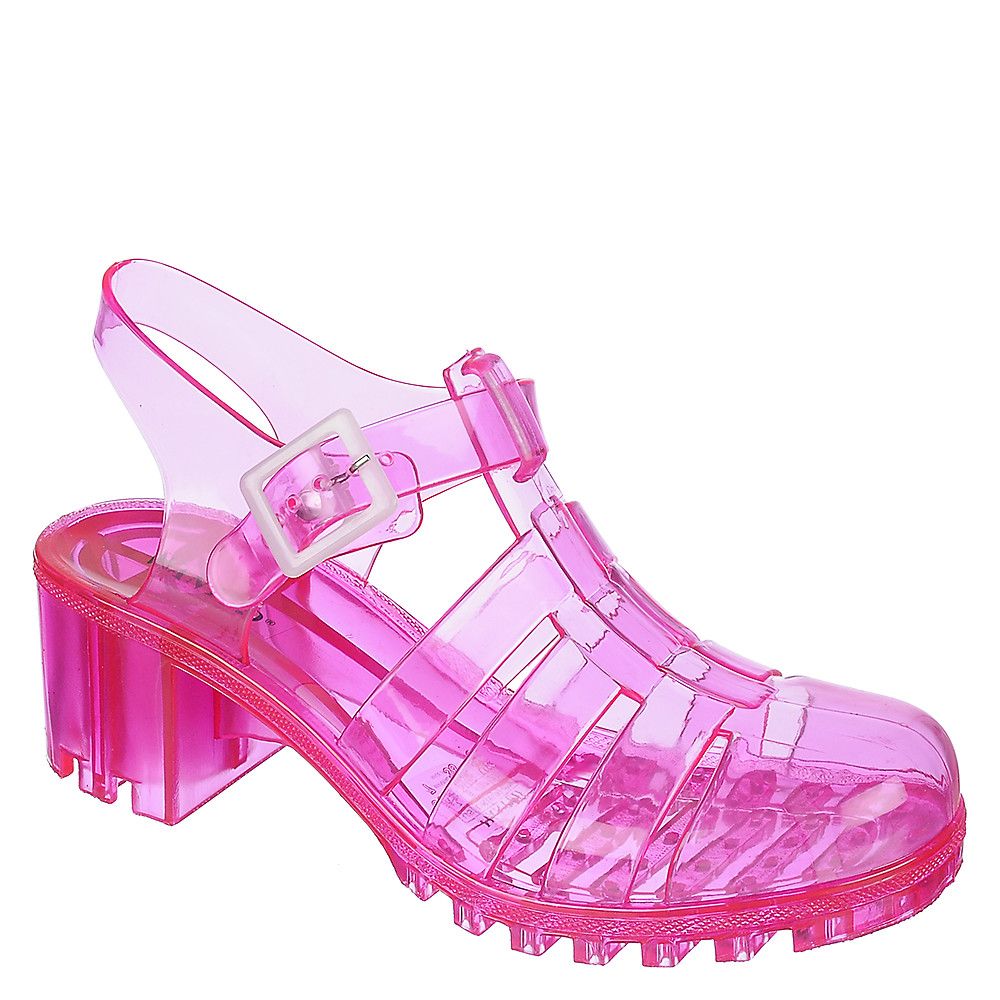 WANTED SHOES INC. Women's Gumball Low Heel Jelly Sandal GUMBALL/FUCHSIA ...