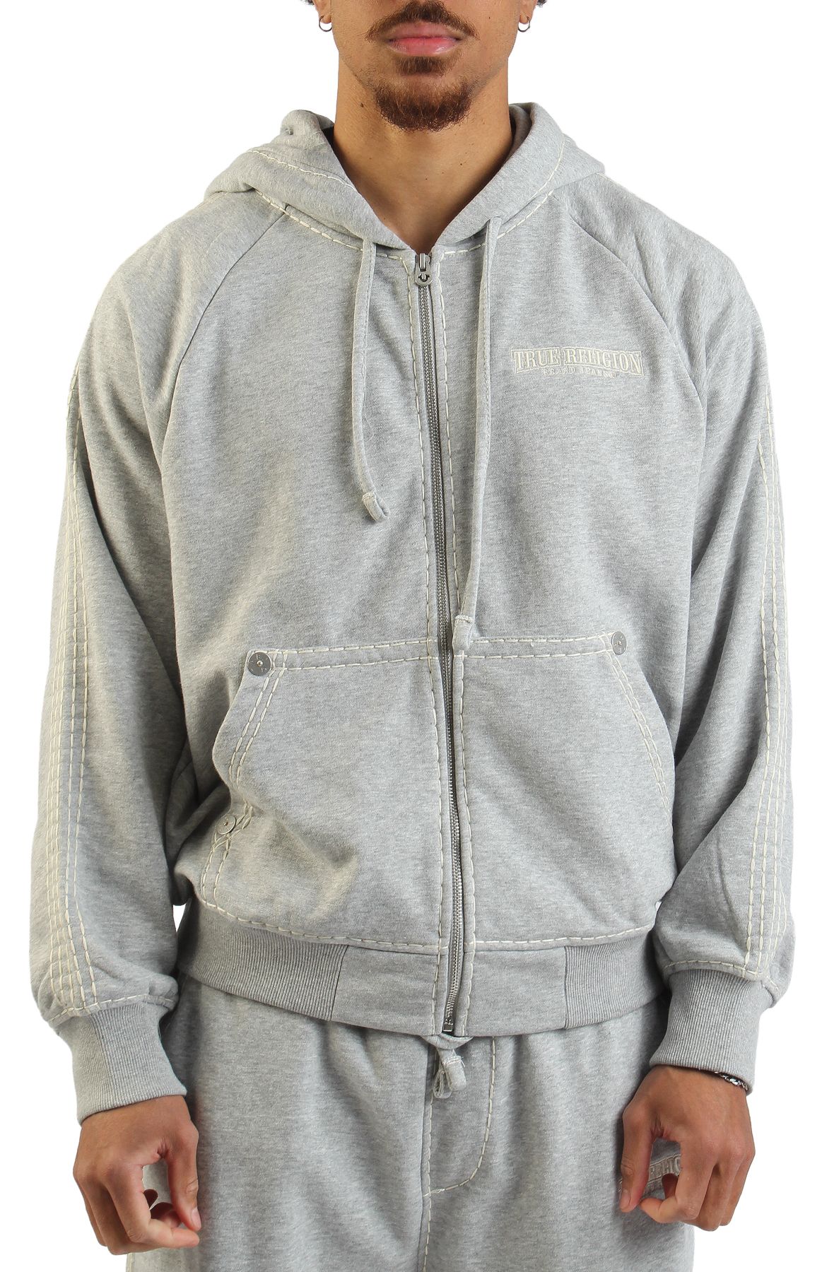 TRUE RELIGION Super T Boxy Zip-Up Hoodie 110154-1501 - Shiekh