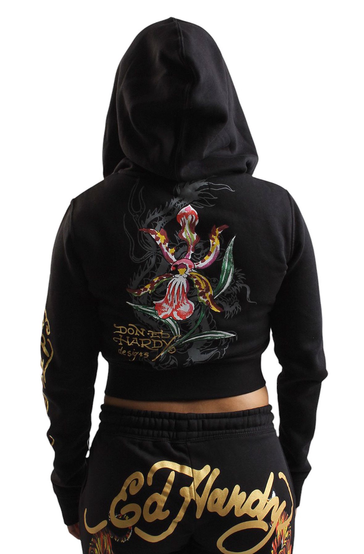 トップス made in USA Y2K ED HARDY beroa foodie Vintage Ed Hardy Graphic Bling Zip Up Hoodie Y2K Women's