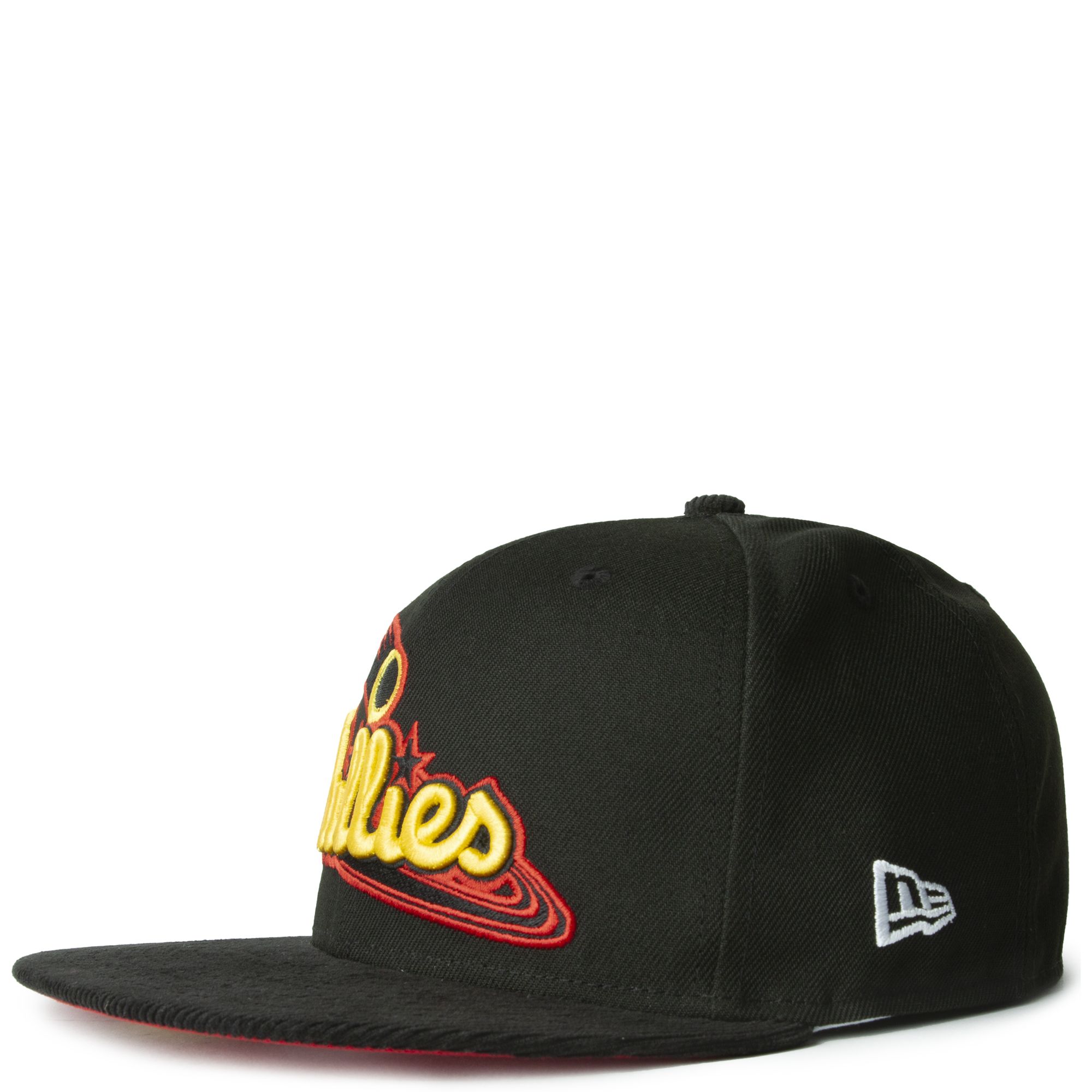New Era 59FIFTY Black Soutache Philadelphia Phillies Hat - Black, Cardinal Black / 7 3/4
