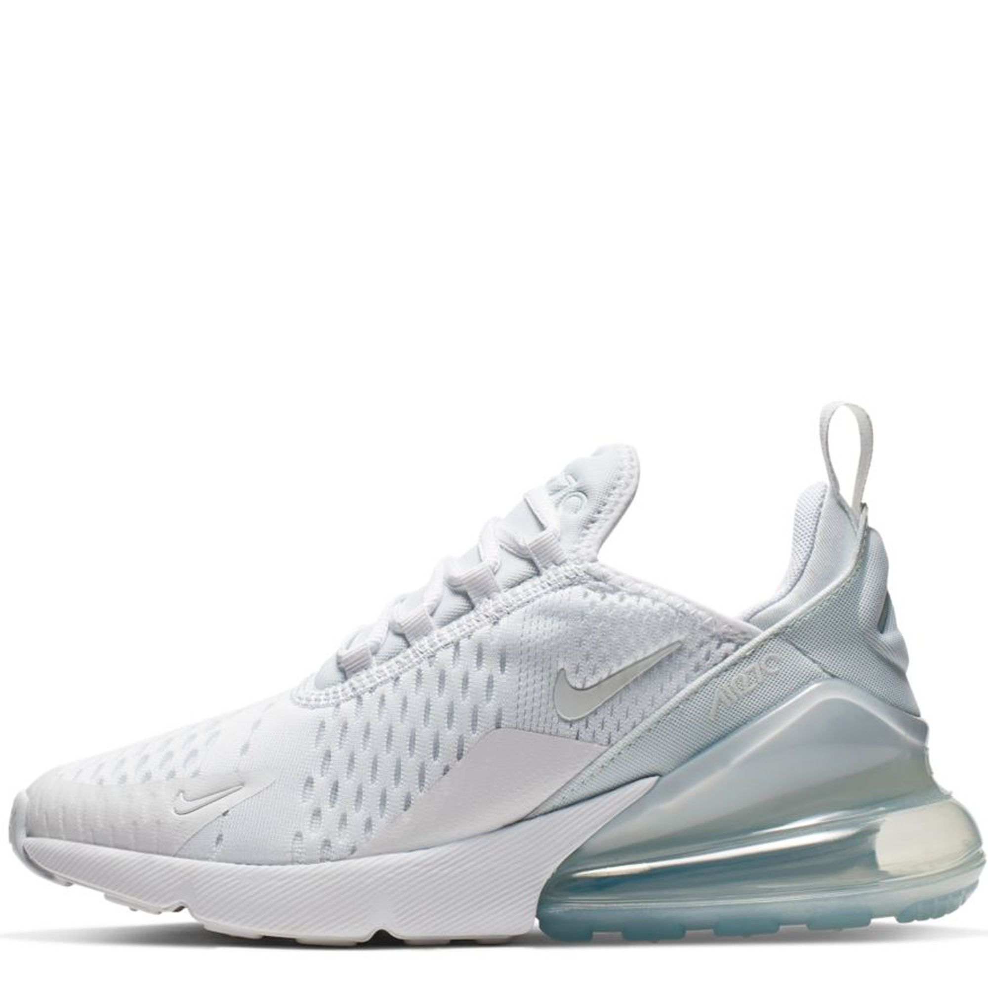 Nike Air Max 270 White/Metallic Silver Grade School Kids' Shoes, Size: 3.5