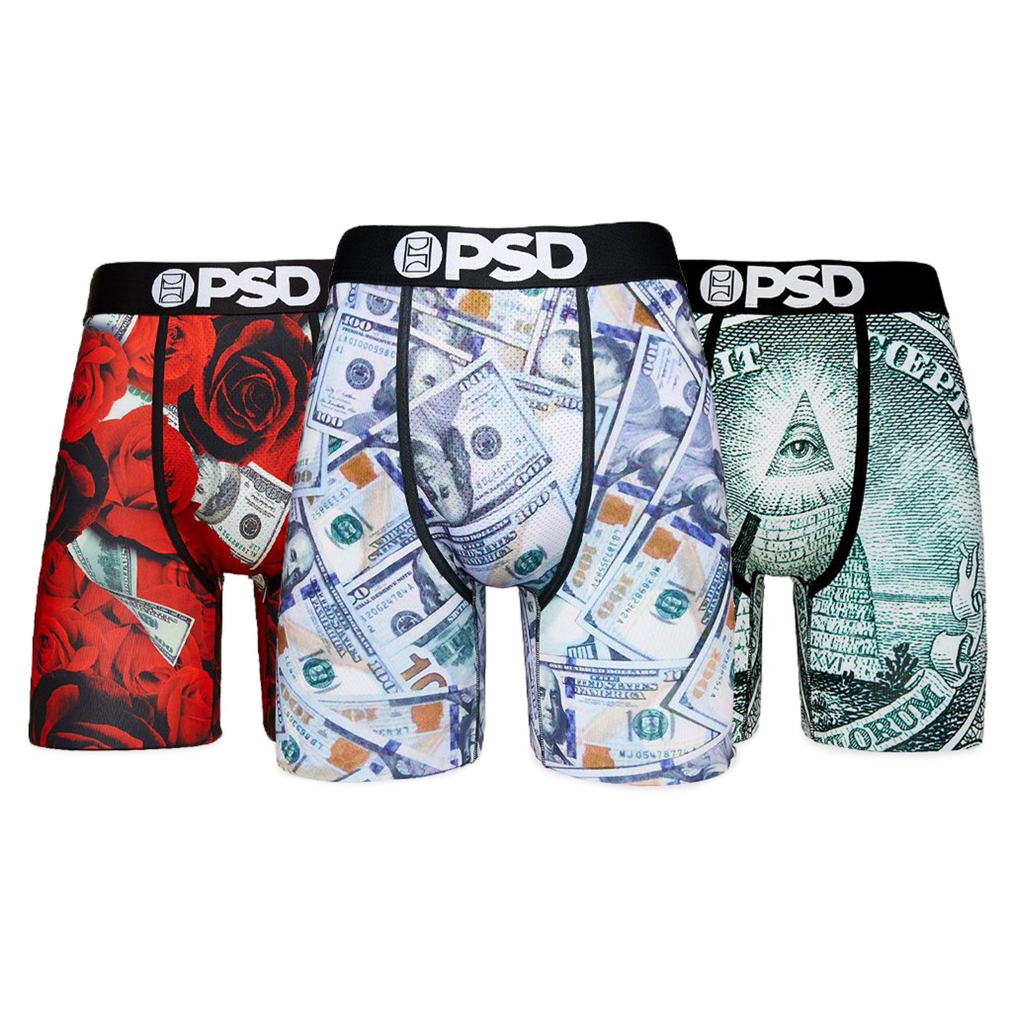 PSD Bright Benji Cash Money Bills Benny C Note Underwear Boxer Briefs  222180068