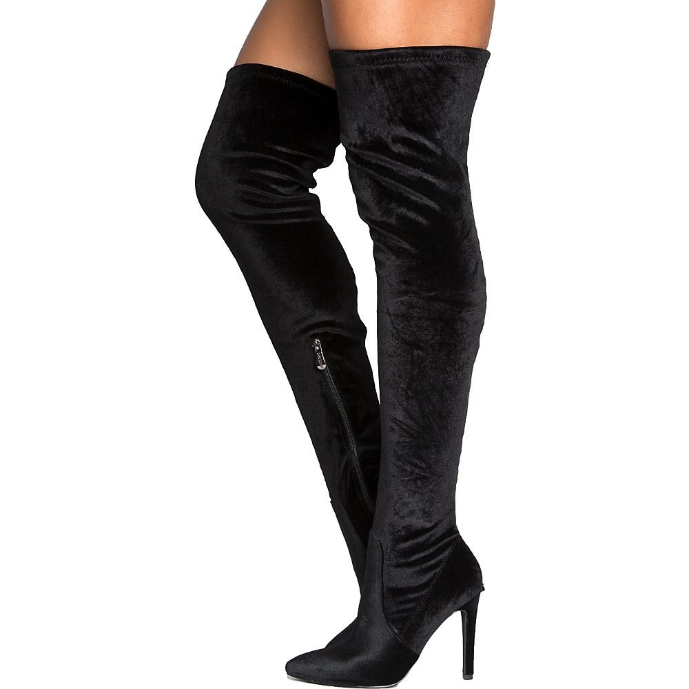 CAPE ROBBIN Mini-82 Thigh-High Boot MINI-82/BLACK - Shiekh