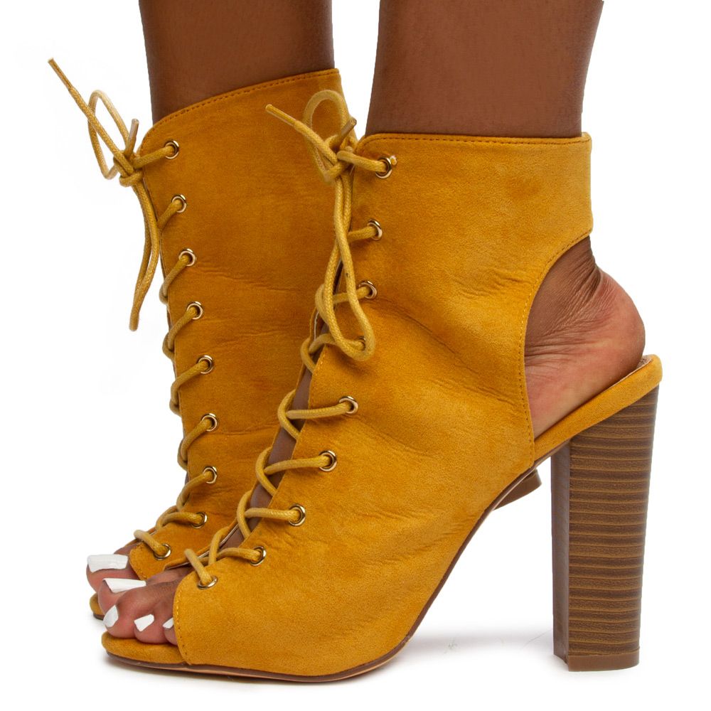 mustard ankle boots