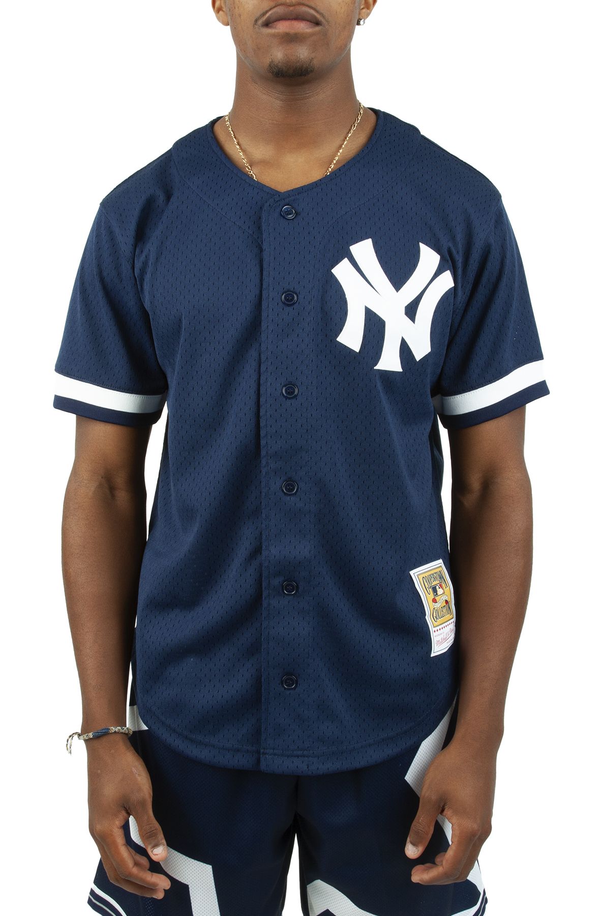 Women's Mitchell & Ness Navy New York Yankees Cooperstown Collection V-Neck Dress Size: Medium