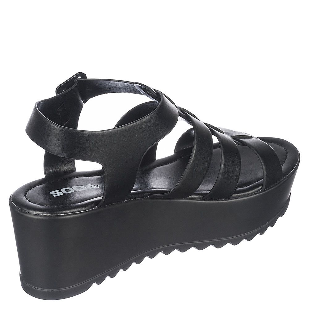 SODA Women's Enya-H Platform Sandal FD ENYA-H/BLACK/BLACK - Shiekh