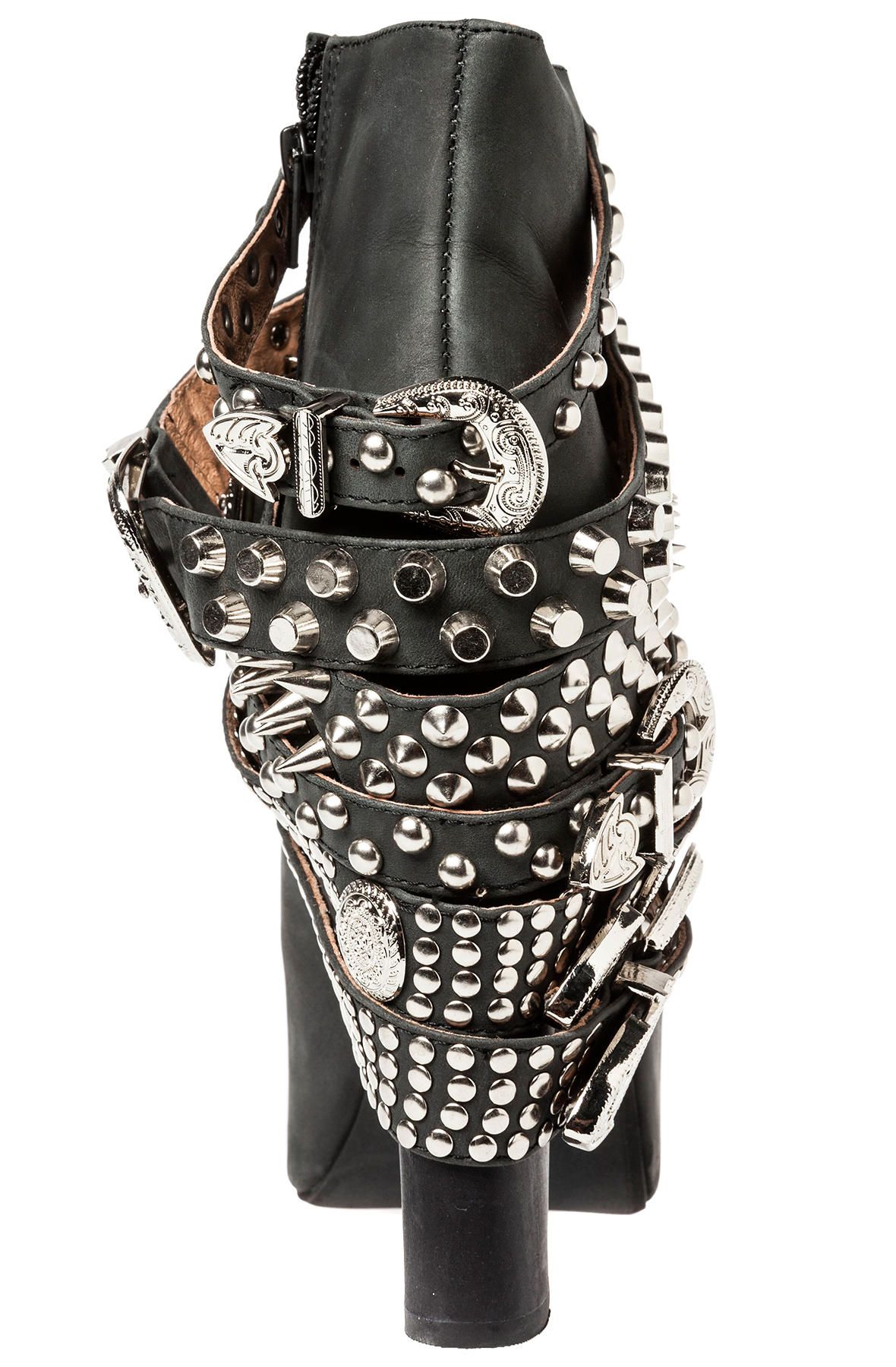 JEFFREY CAMPBELL The Lita Strap in and Silver LITA-STRAP-SLV-BLK
