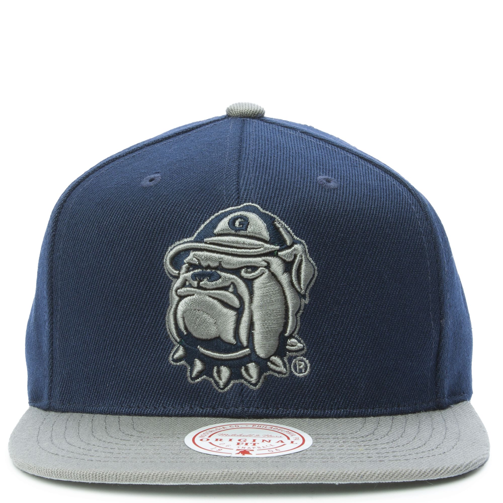 Men's Mitchell & Ness Gray/Navy Georgetown Hoyas Dropback Snapback Hat