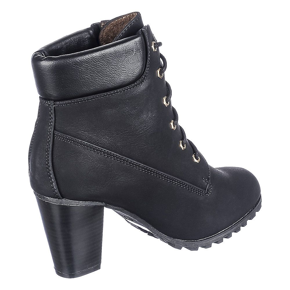 low heel leather ankle boots