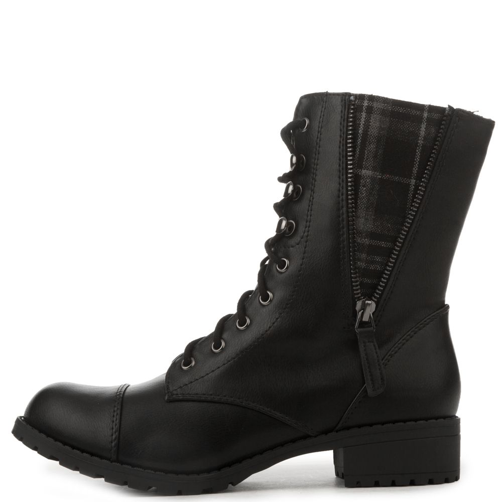 SODA Footer-S Lace-Up Combat Boot FD FOOTER-S/BLACK - Shiekh