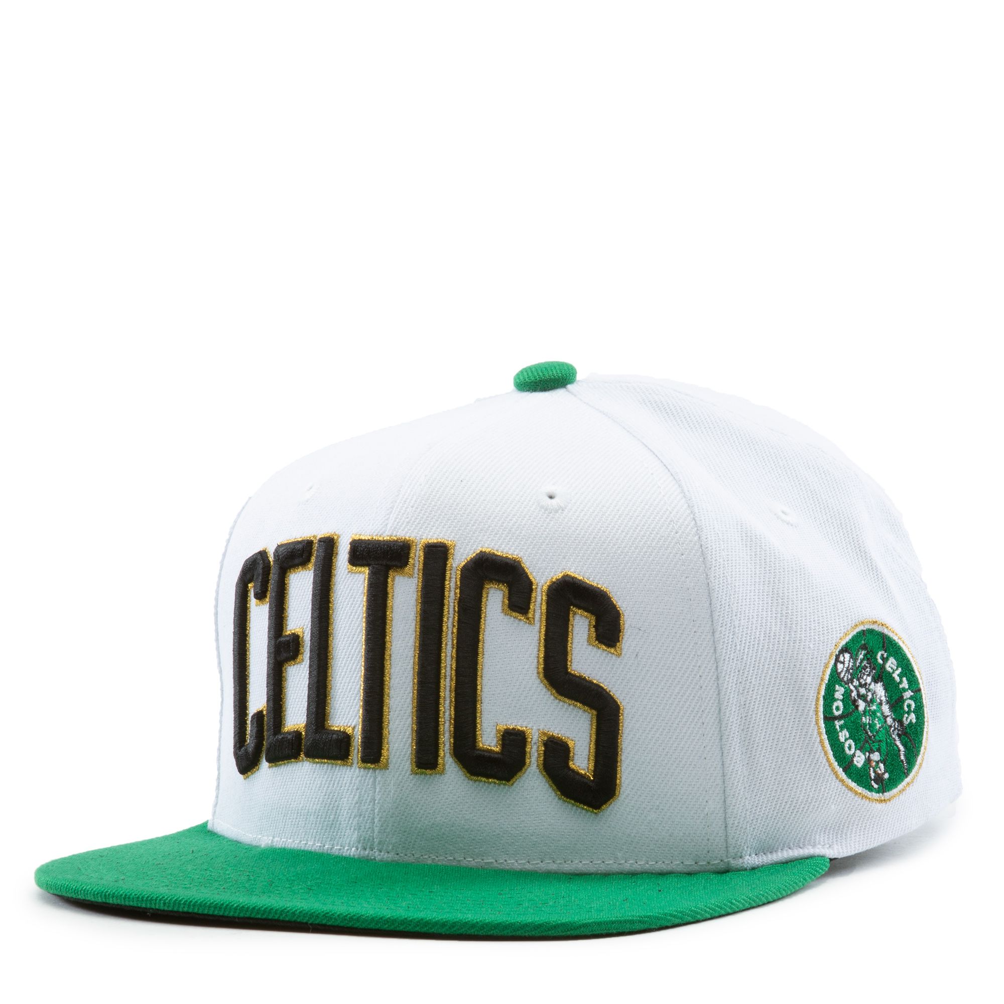 Mitchell & Ness Boston Celtics Snapback Hat Cap White/Green/XL Size Logo