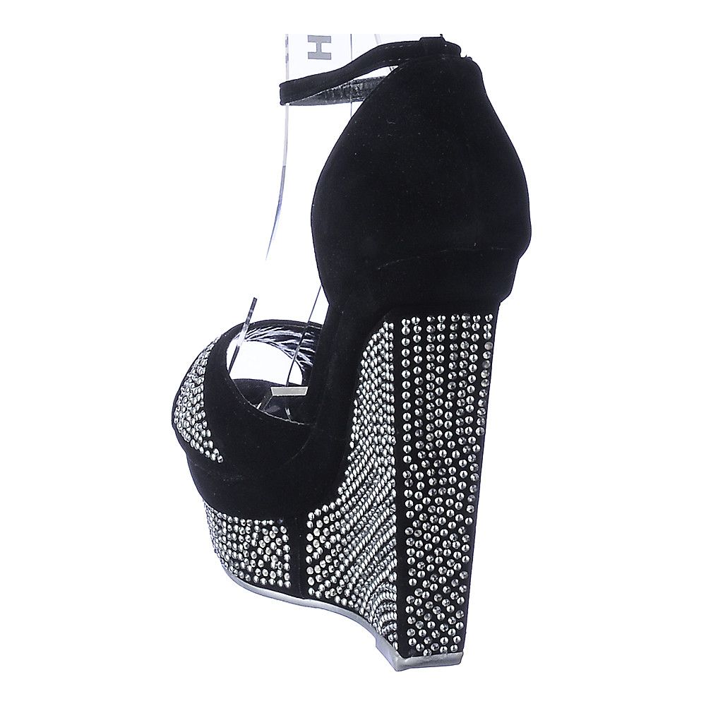 SHIEKH Women's Platform Wedge Dress Shoe 093 093/BLK/GREY Shiekh