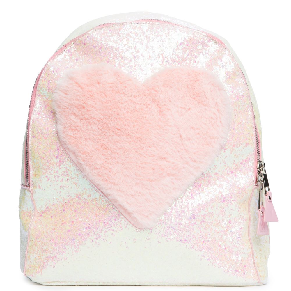 pink fuzzy backpack