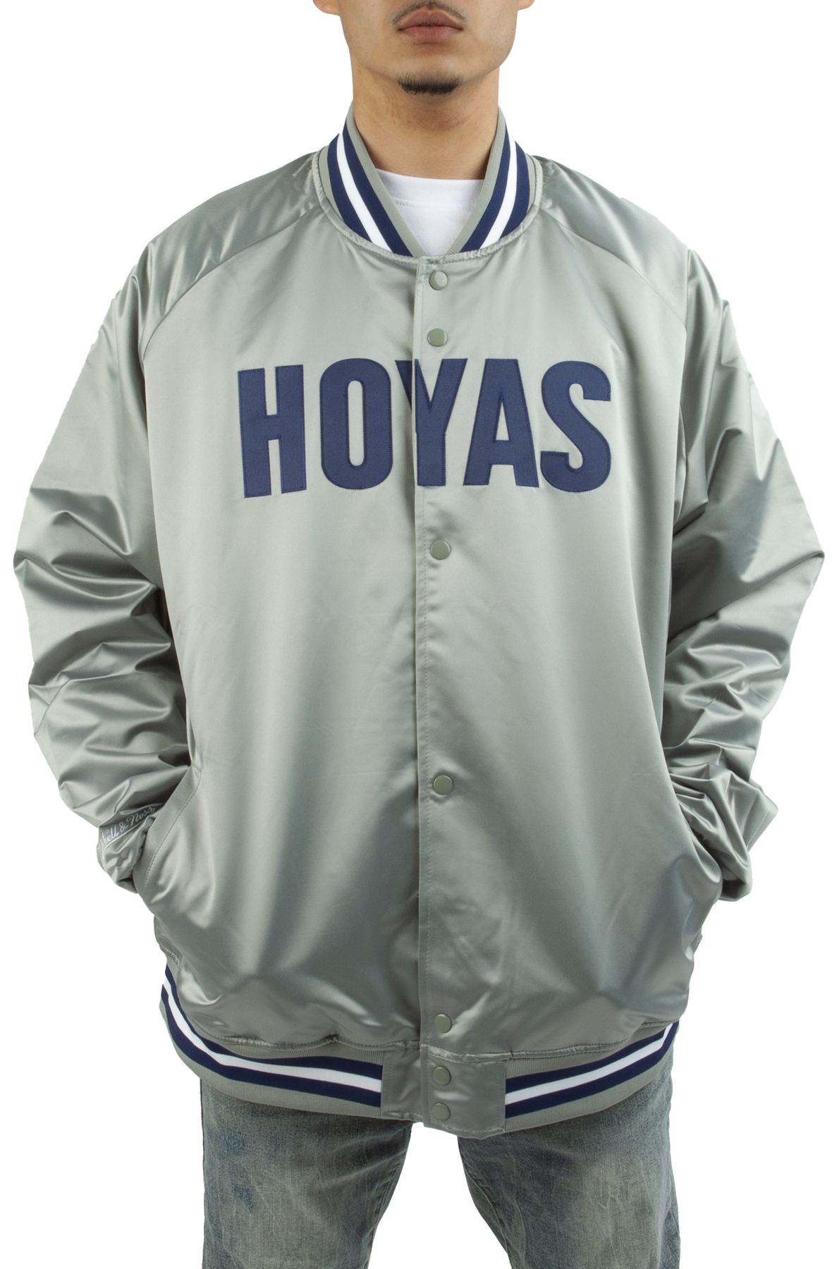 GEORGETOWN UNIVERSITY SATIN JACKET OJBF3397-GTWYYPPPGREY