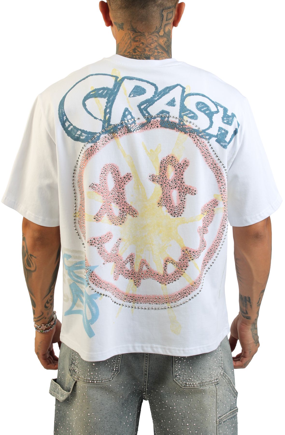 SMOKE RISE Smiley T-Shirt KT26S425SK-WHT - Shiekh