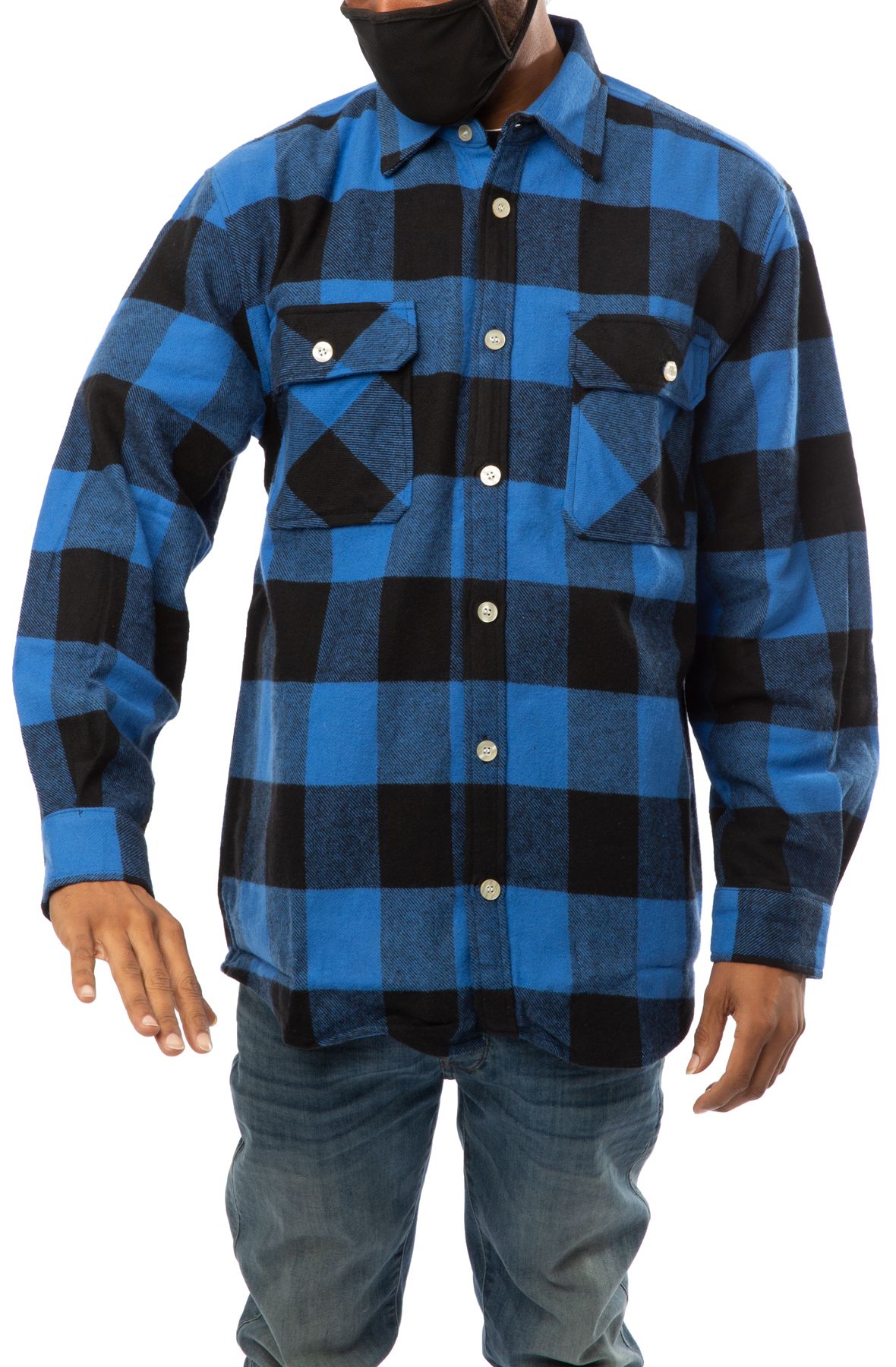 ROTHCO Heavyweight Plaid Flannel Shirt 4739-BLUE - Shiekh