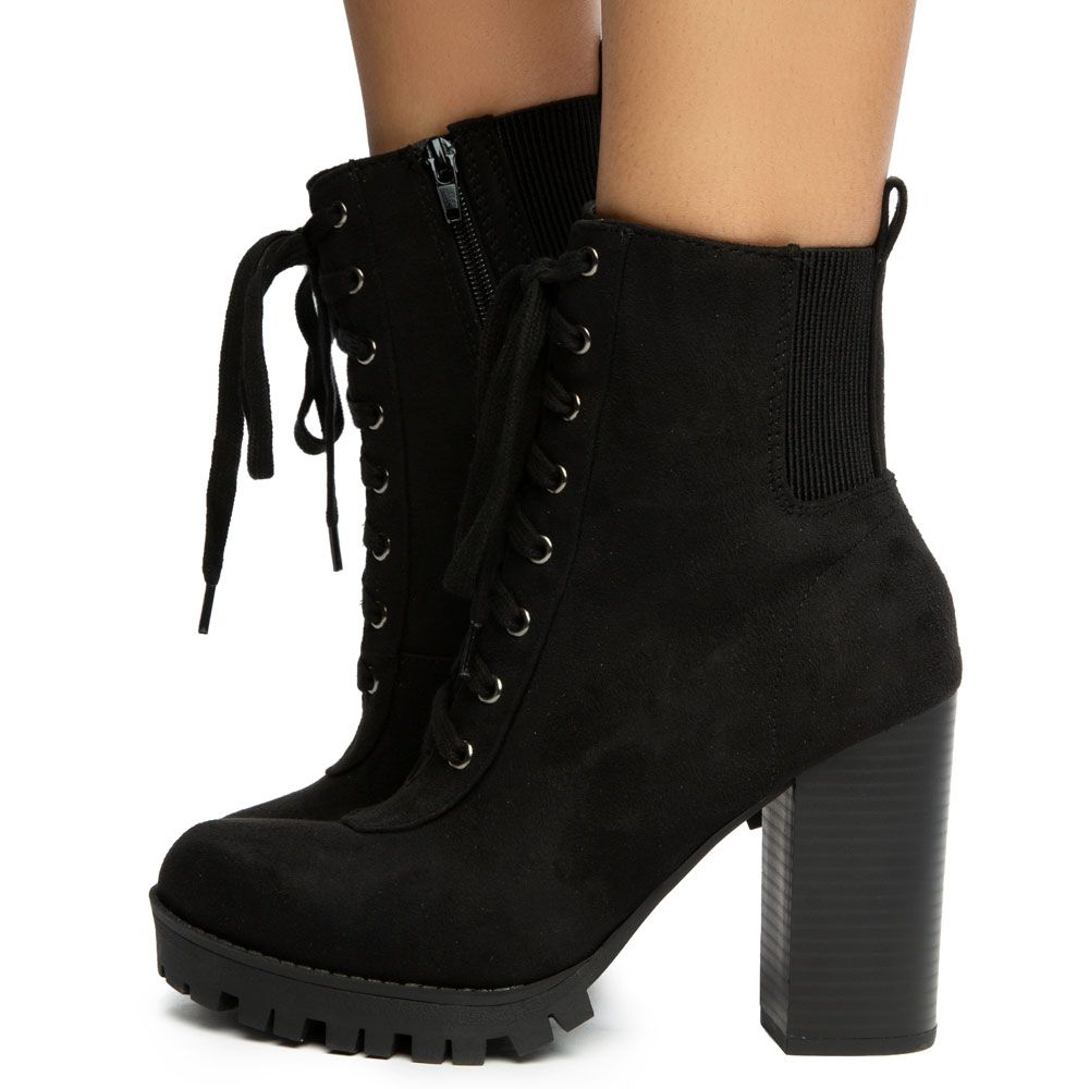 black boots with heels for women