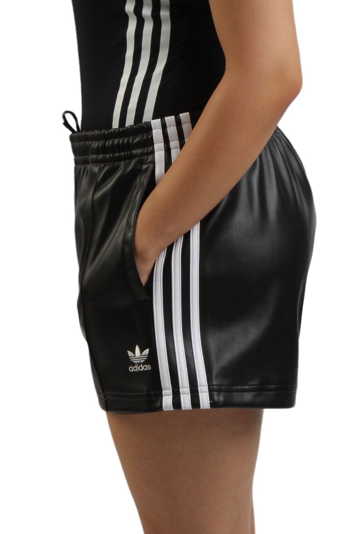ADIDAS Adicolor Pleather Shorts IY7320 - Shiekh