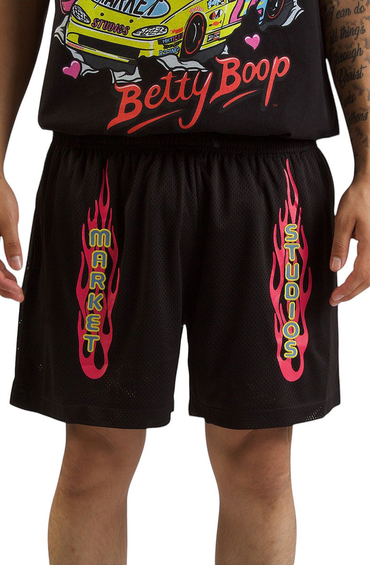 MARKET V12 Mesh Shorts MKT25Q2-KB0046BLK - Shiekh