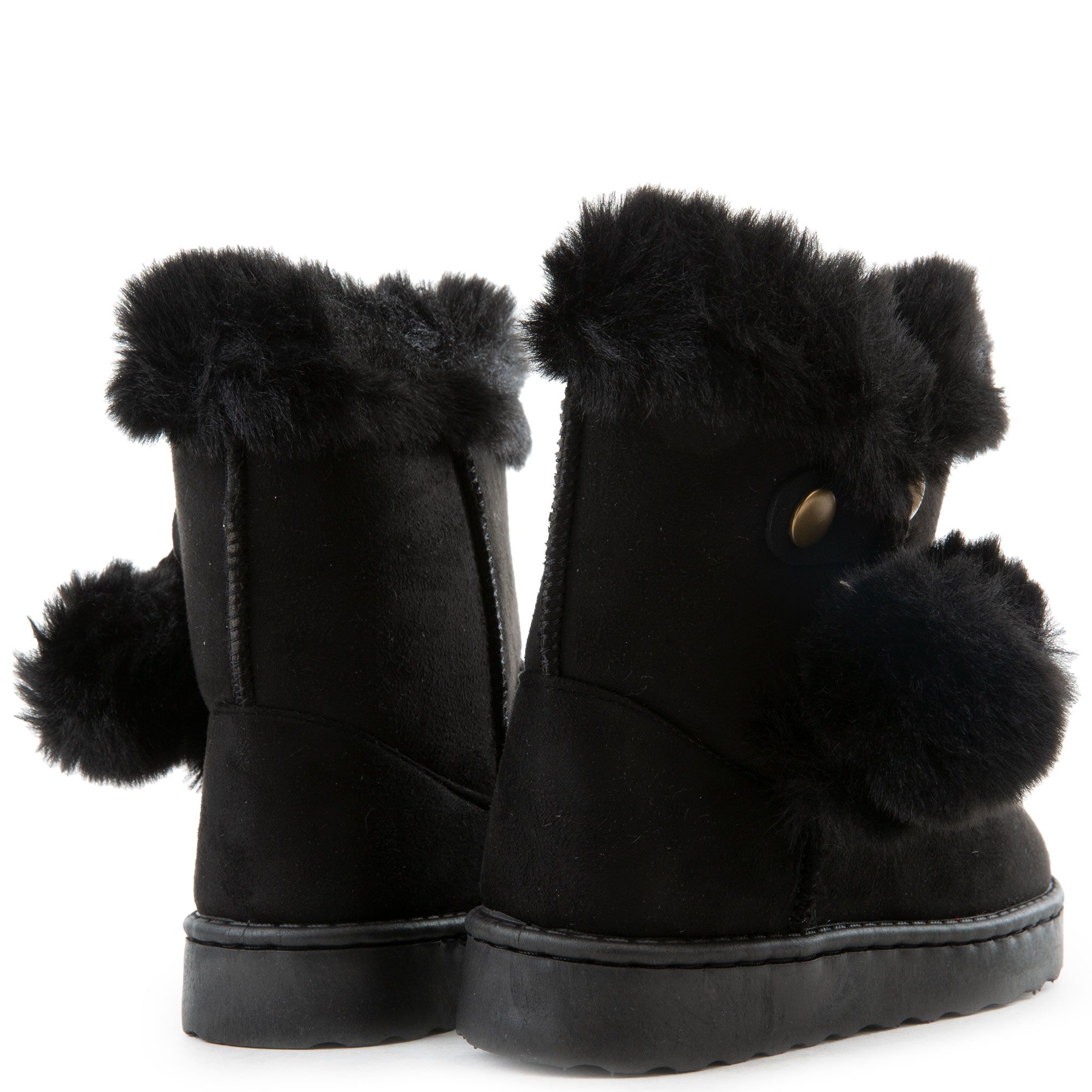 UNKNOWN (PS) Mid-Calf Fur Boots R001-1917K-BLK - Shiekh