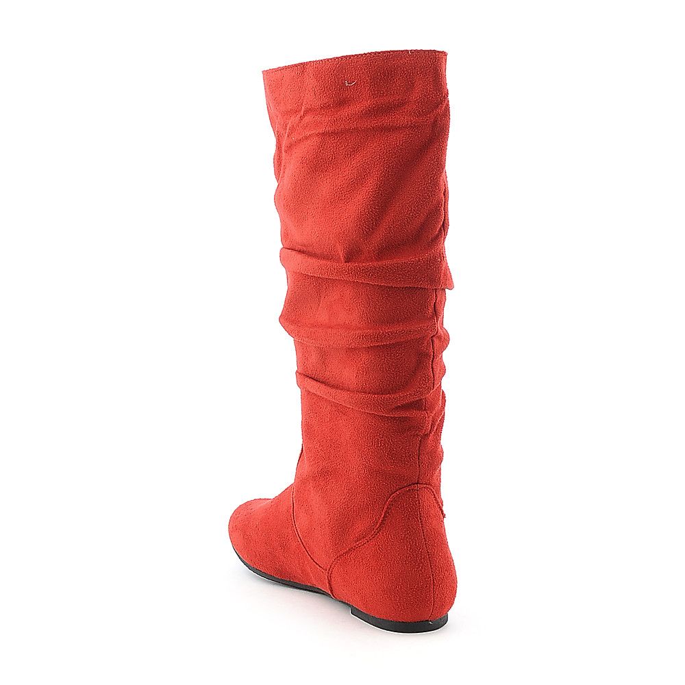 ladies mid calf flat boots