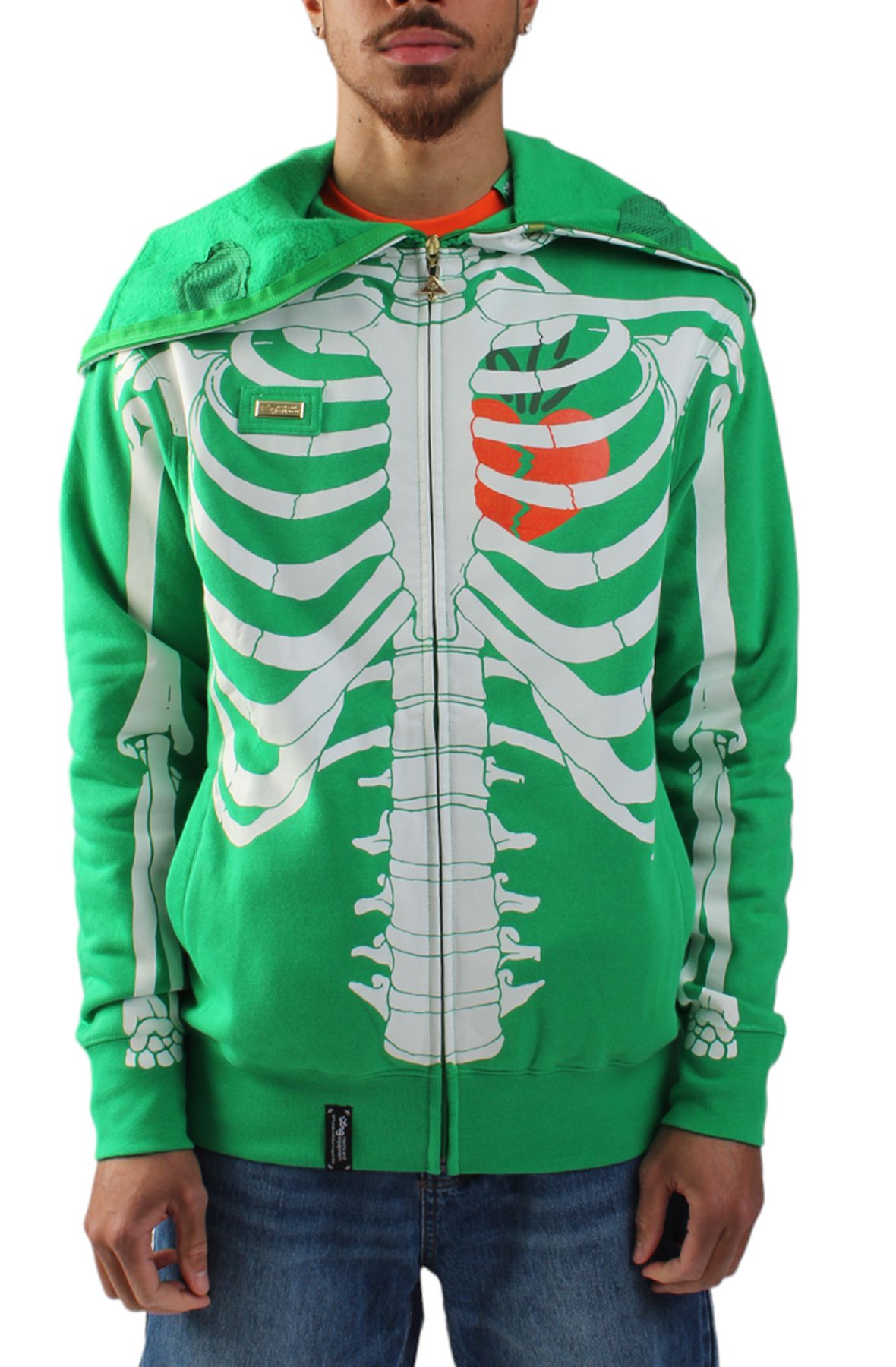 Glow in the Dark Skeleton Hoodie - Full Zip Hooded Costume
