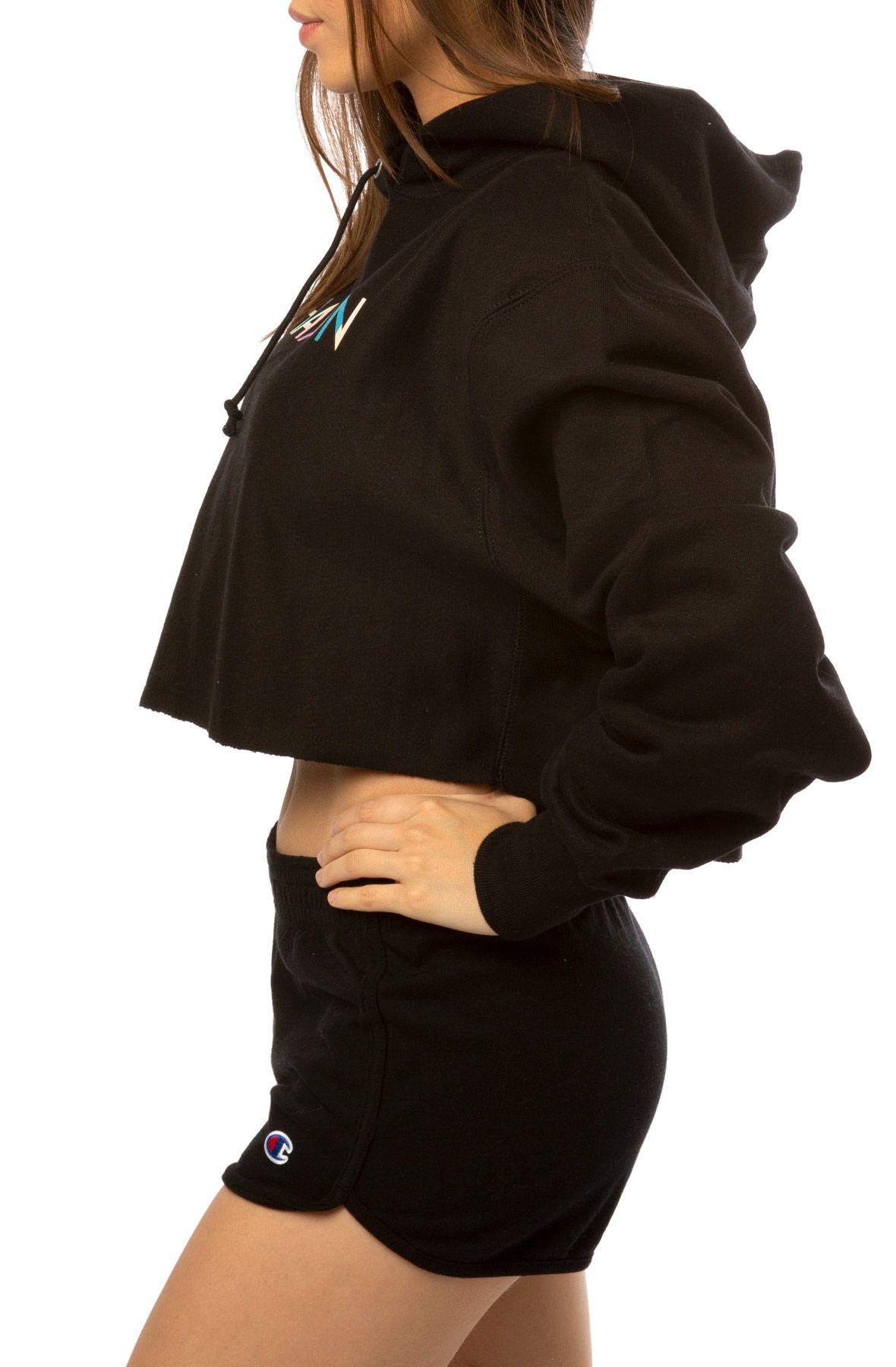 reverse weave cropped hoodie