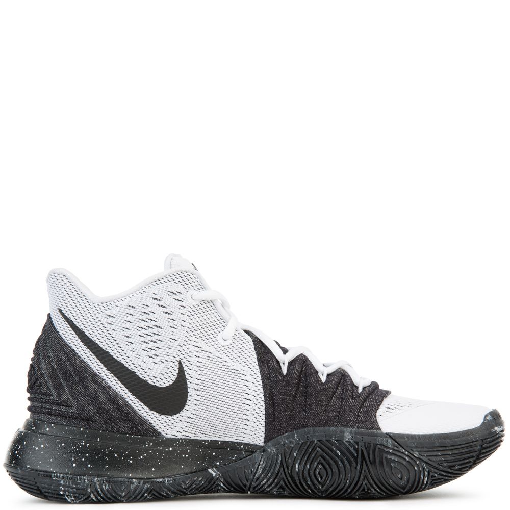 kyrie 5 black white