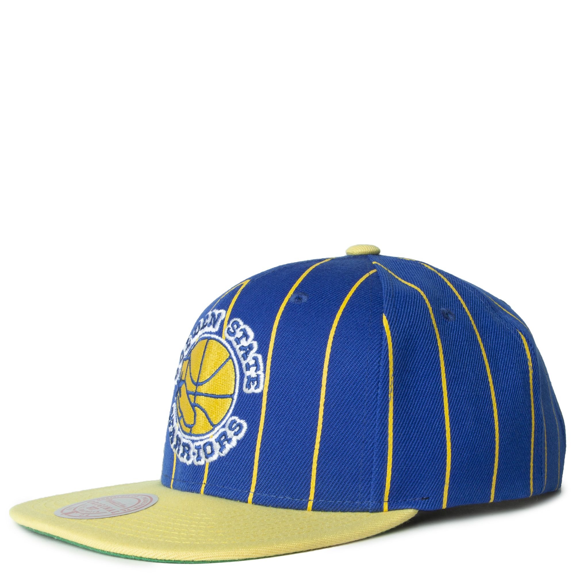 Mitchell & Ness Golden State Warriors XL Logo 2T Snapback Hat Royal Blue  Yellow
