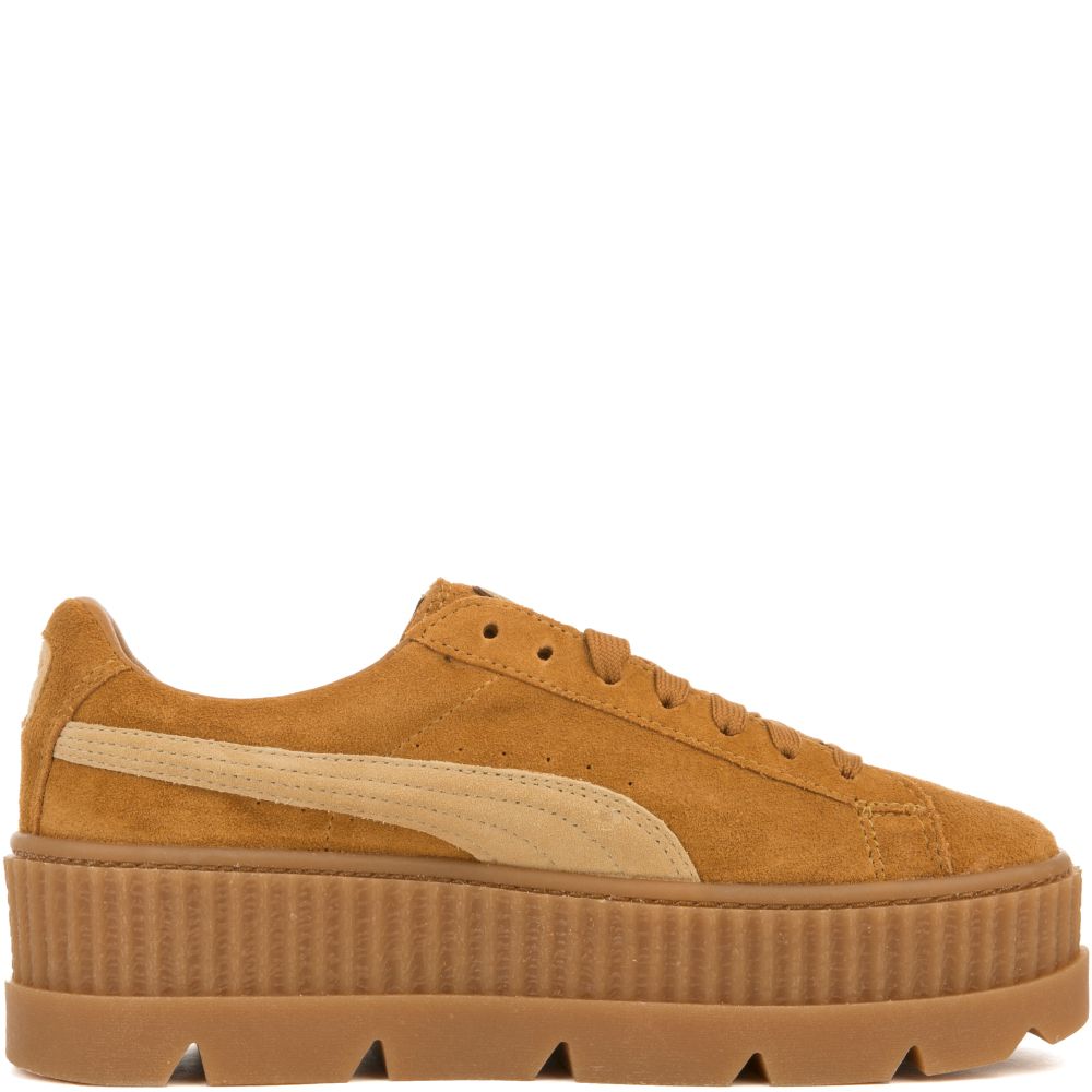 womens cleated creeper suede golden brown-lark