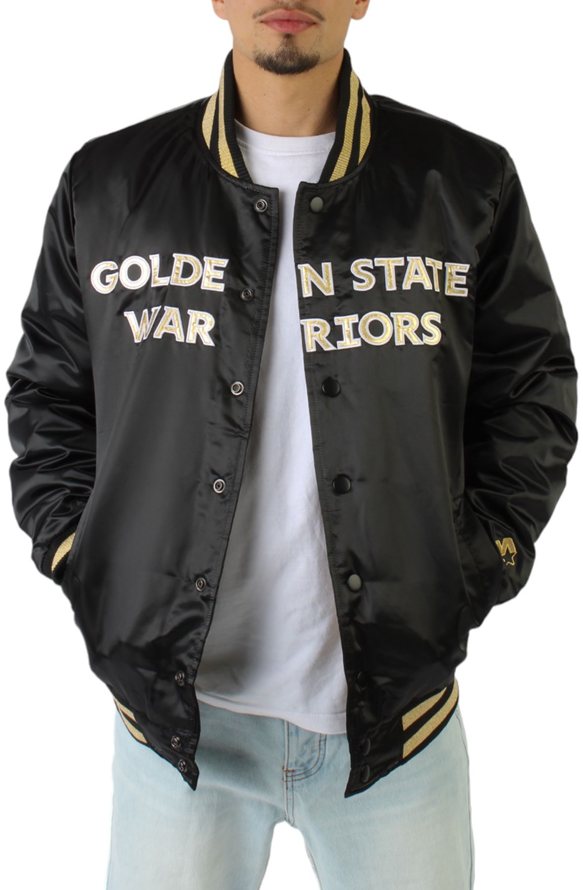 Warriors white hotsell and gold jacket