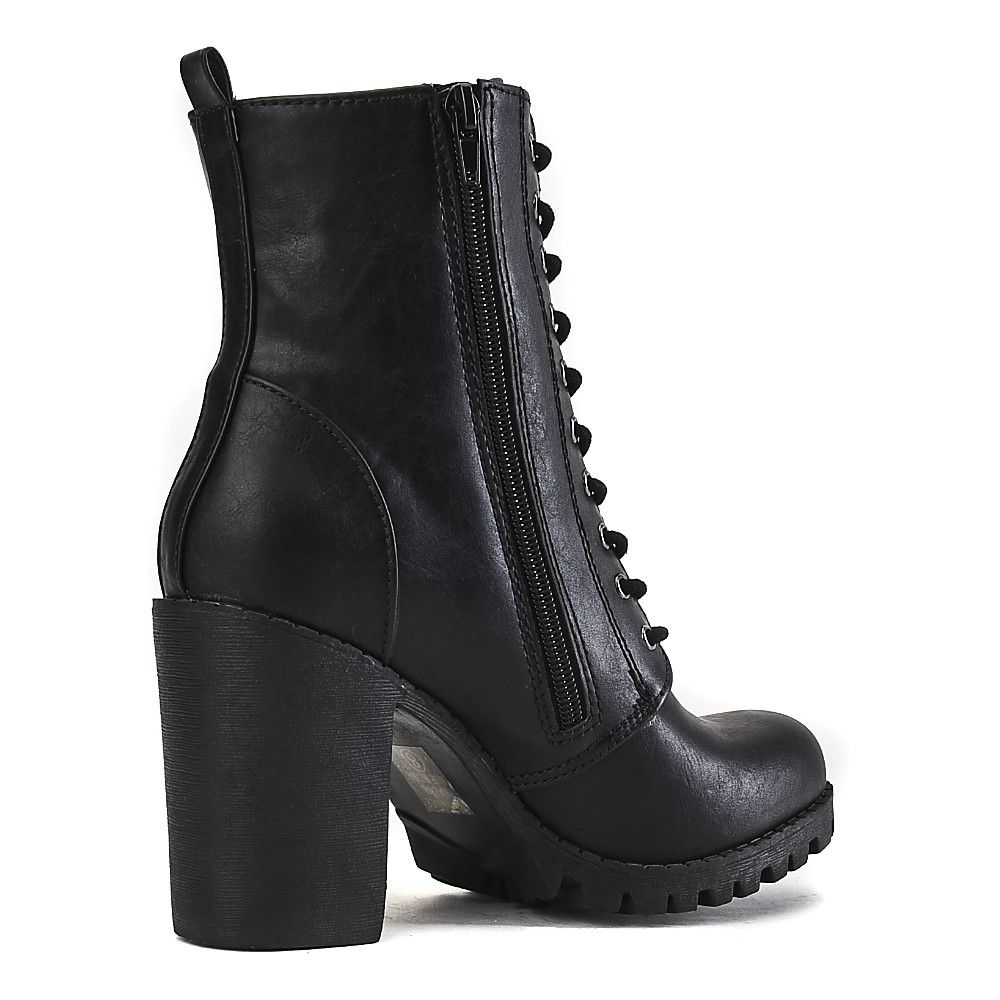 Women's Low-Heel Lace-Up Boot Malia-S Black