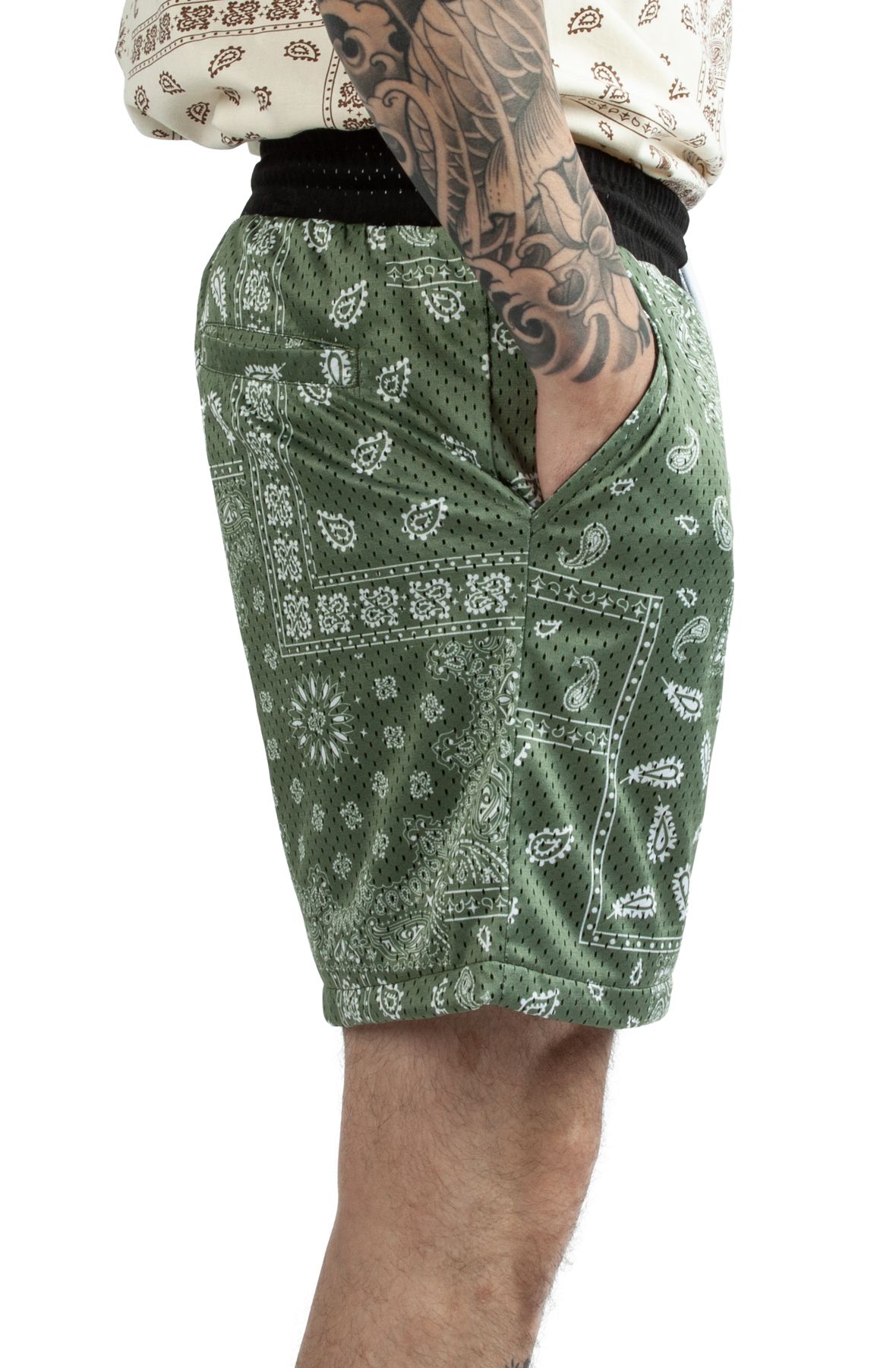 FBRK Paisley Mesh Short 931-921OLV - Shiekh