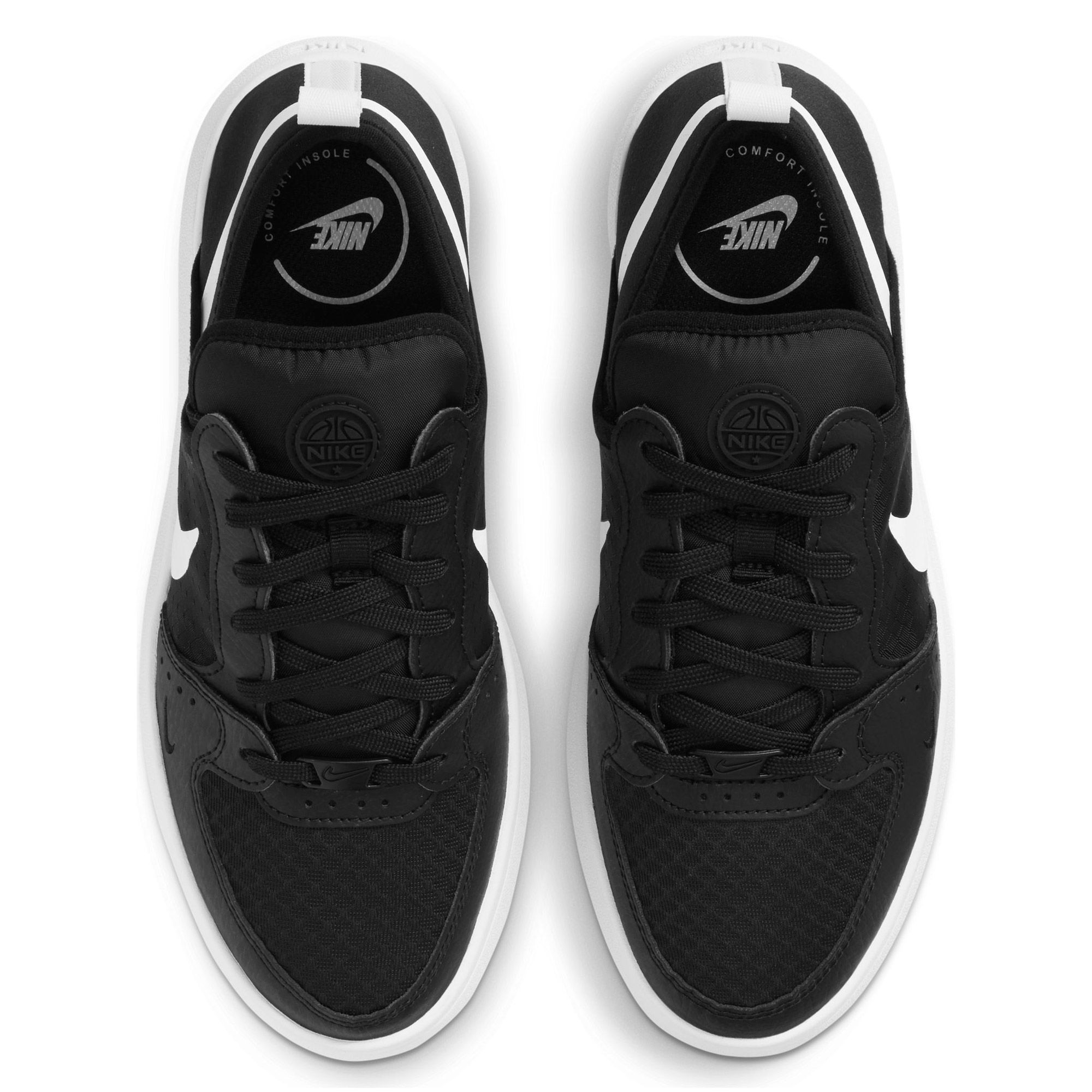 nike women's court vision alta black white