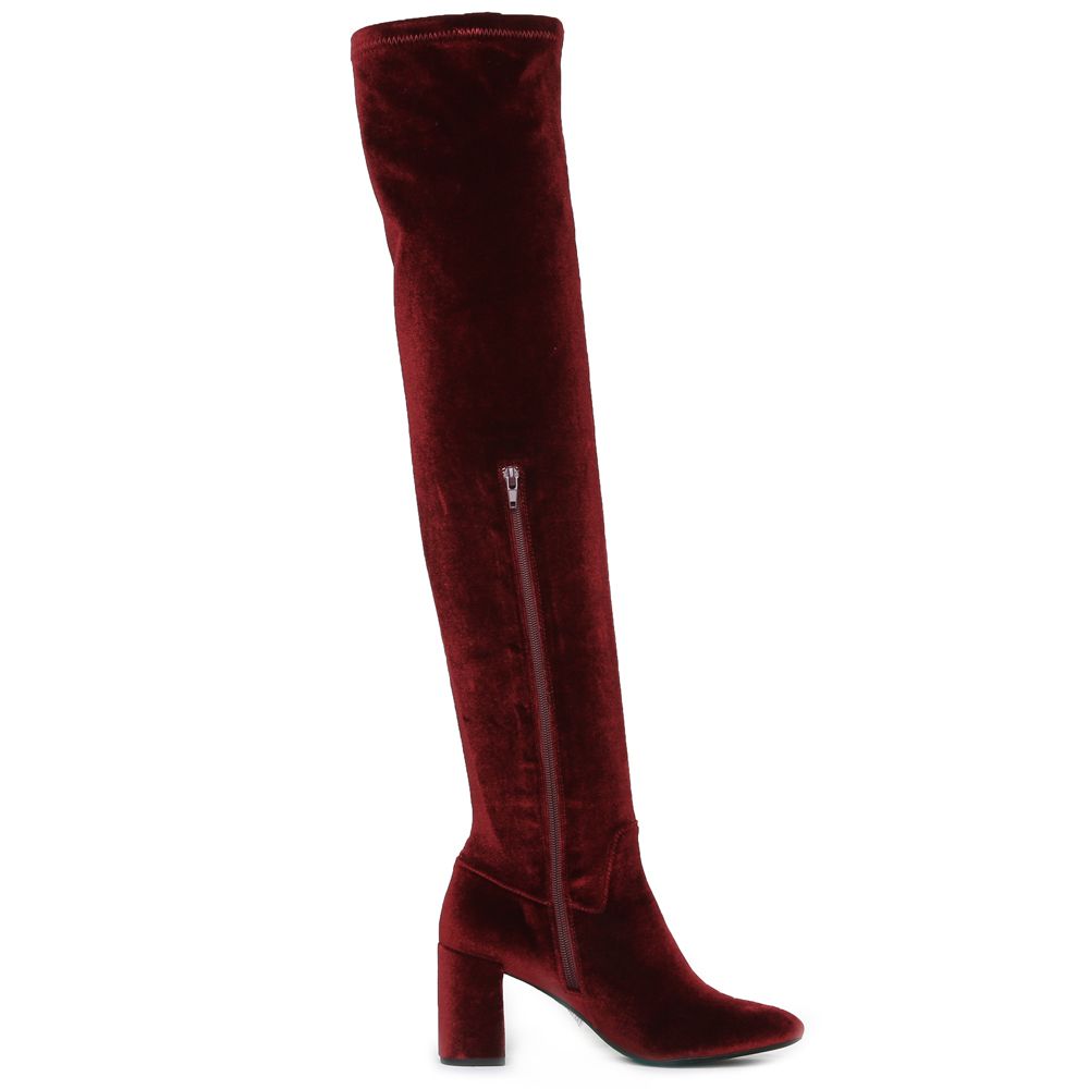 JEFFREY CAMPBELL Cienega Heeled Thigh-High Boots CIENEGA BURGUNDY - Shiekh