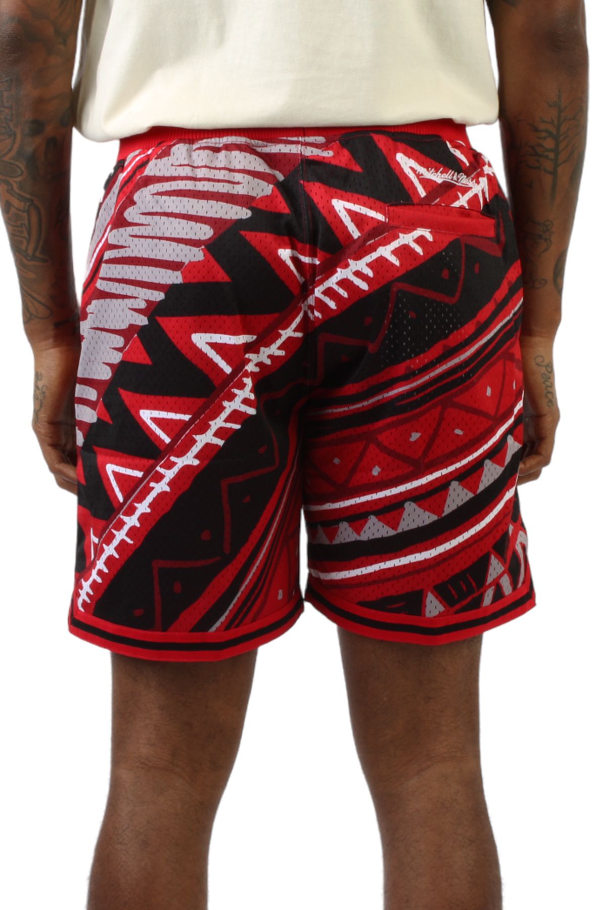 Mitchell and Ness Chicago Bulls Game Day Pattern Short Red