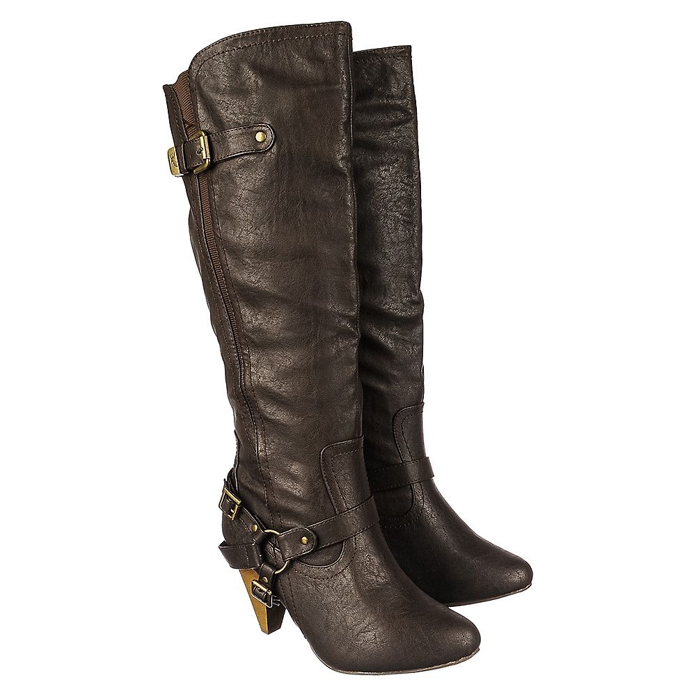 ladies low heel dress boots