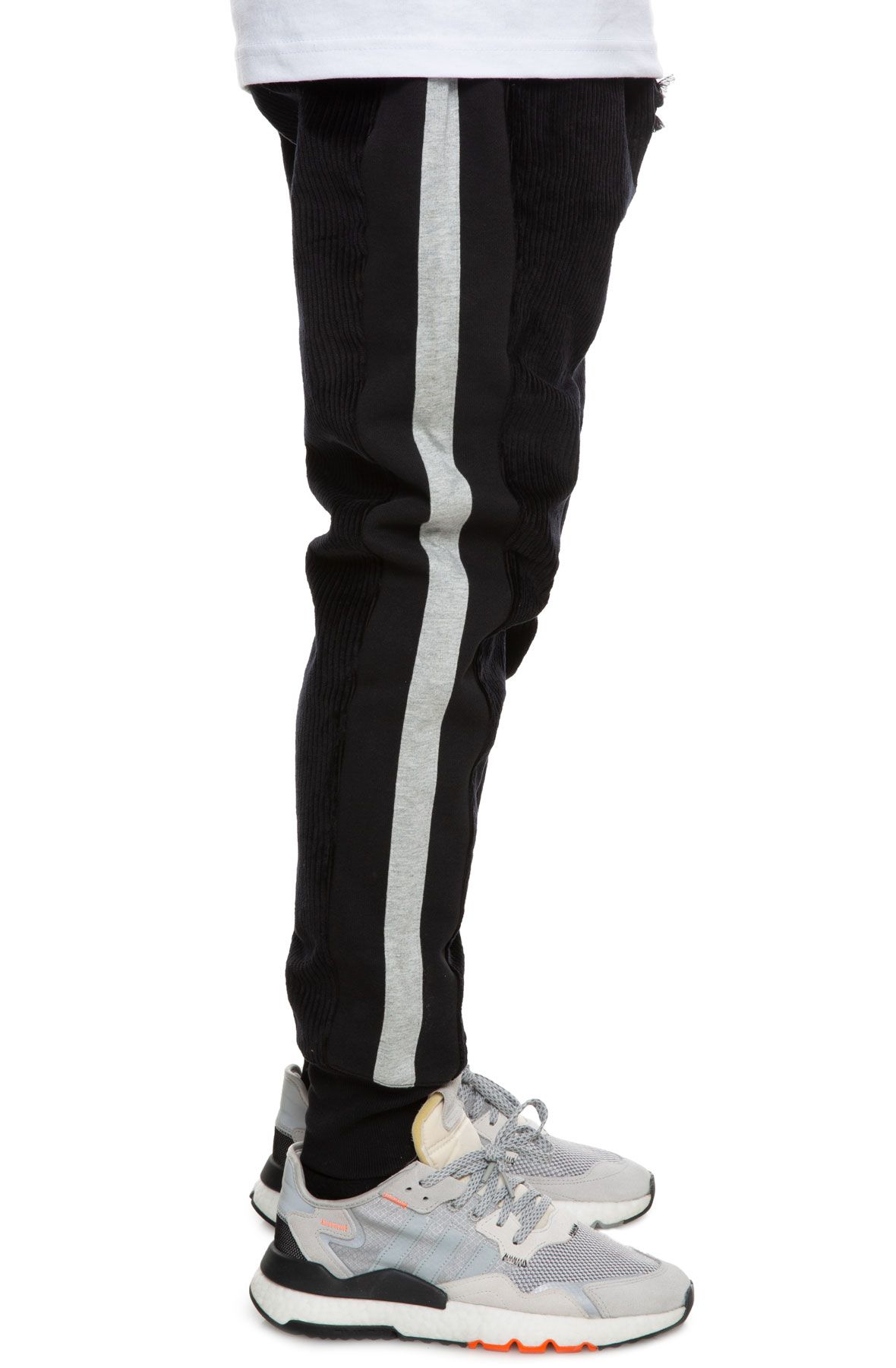 black corduroy joggers