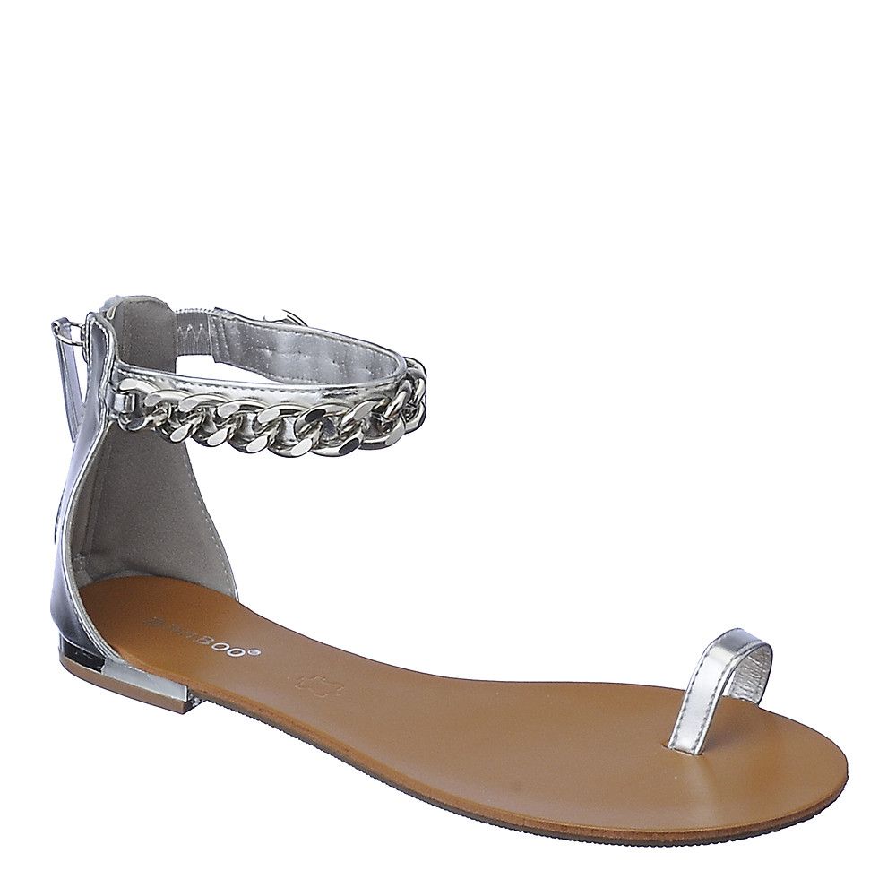 BAMBOO Ambra-23 Flat Sandals JPM AMBRA-23/SLVMWP - Shiekh