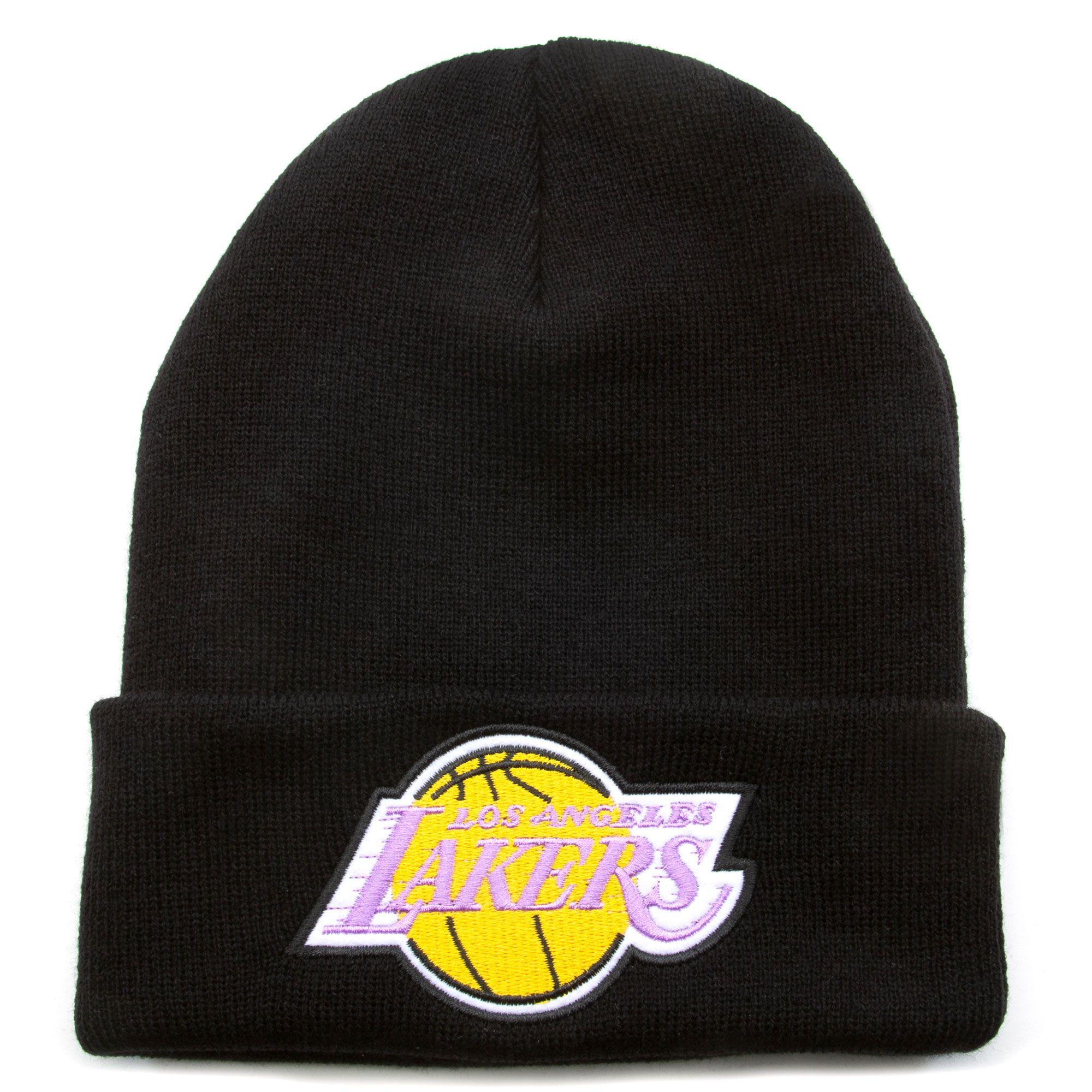 black and white lakers beanie