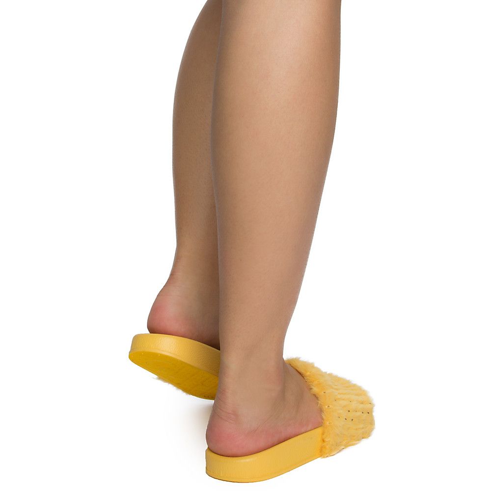 yellow slides womens