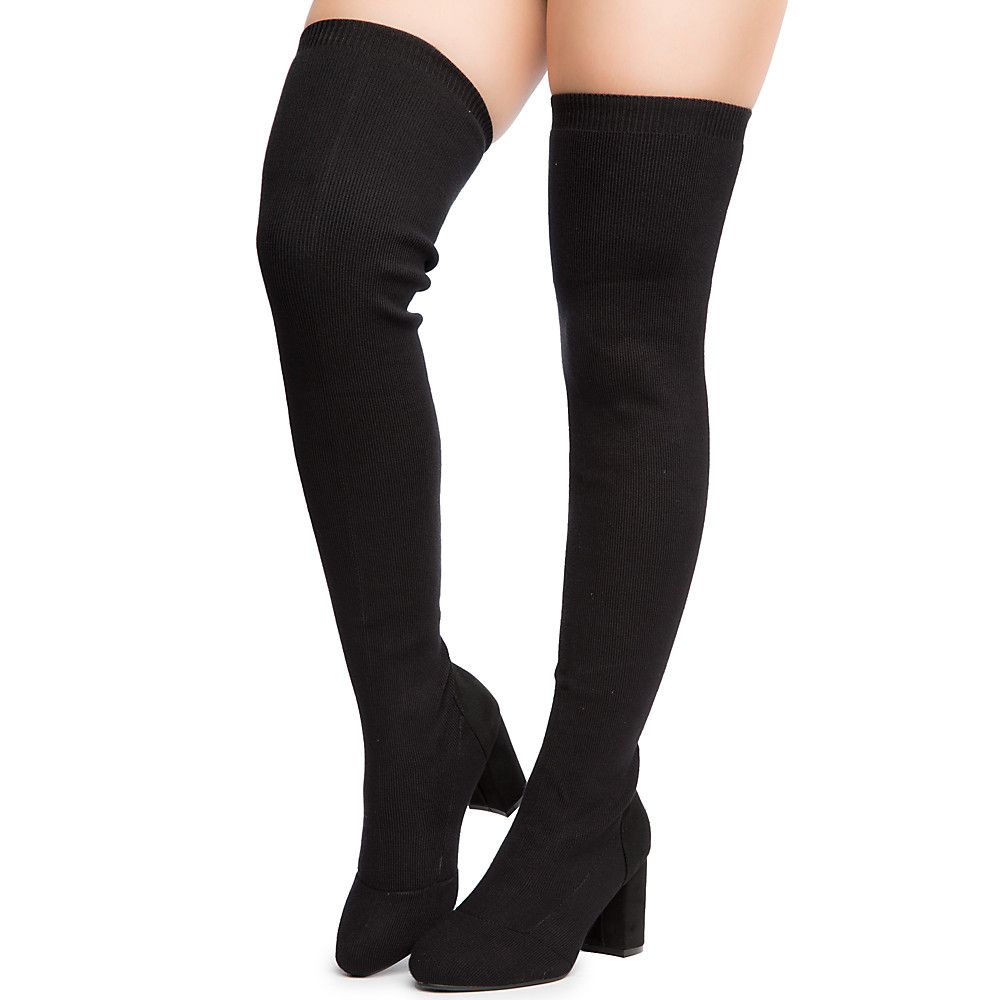 SHIEKH Lynette-01 Over The Knee Boot LYNETTE-01 OK/BLACK - Shiekh