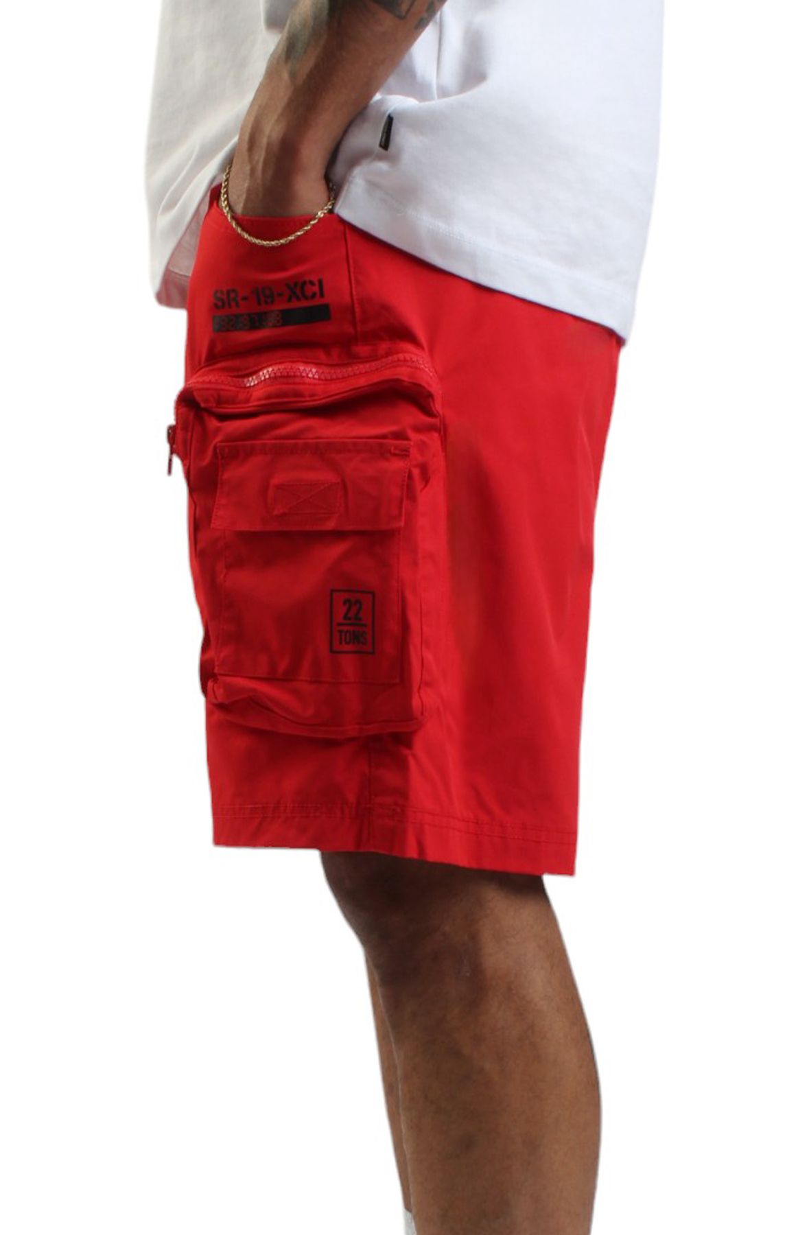 SMOKE RISE Utility Nylon Shorts WS23182 RED Shiekh