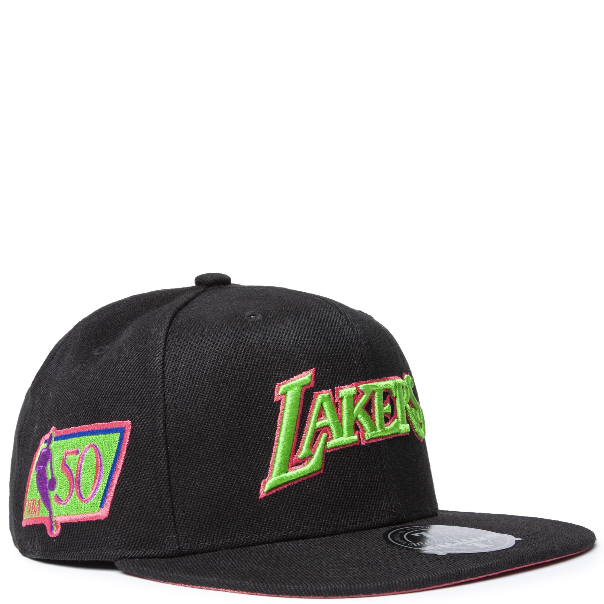 Mitchell & Ness Los Angeles Lakers Stretch Fitted Hat - Black - 712