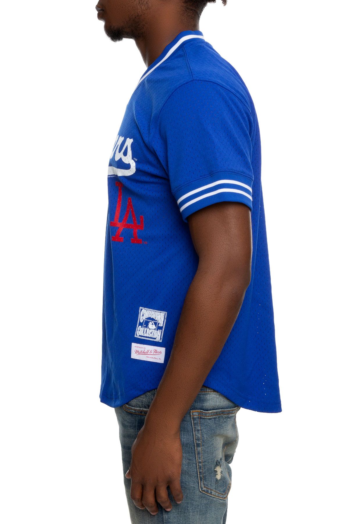 Mitchell & Ness Dodgers Color Blocked SS Tee - Mens M / Royal