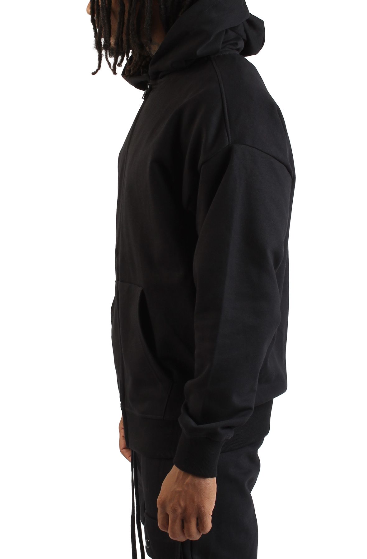 REBEL MINDS Cropped Full-zip Hoodie 952-311JBLK - Shiekh